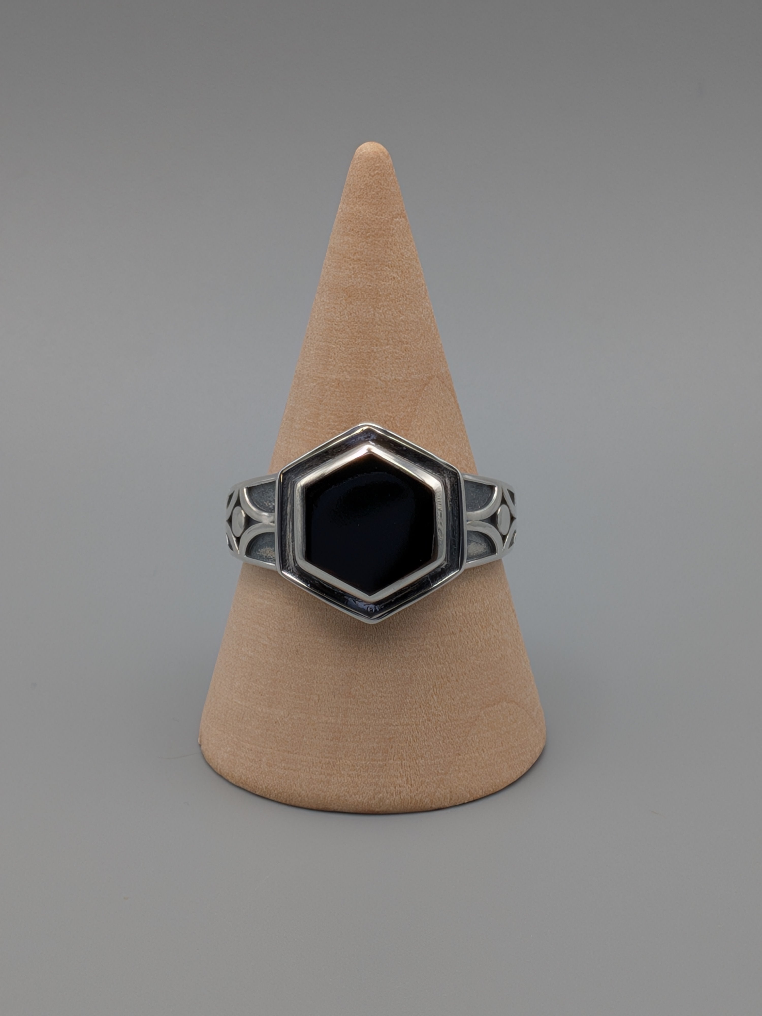 •ONYX - HEX SIGNET• sterling silver ring (various sizes)