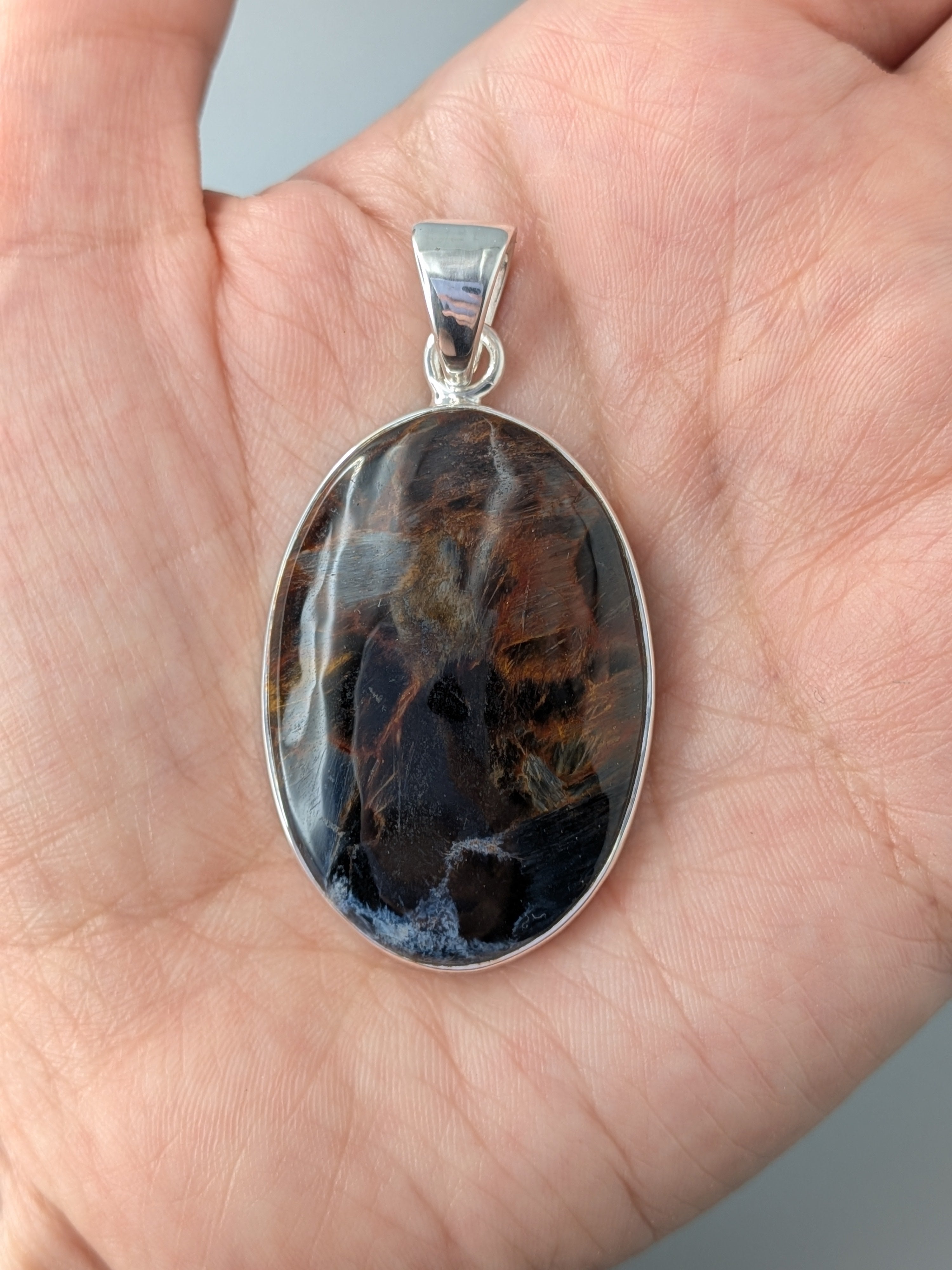 •PIETERSITE OVAL - 1• sterling silver pendant