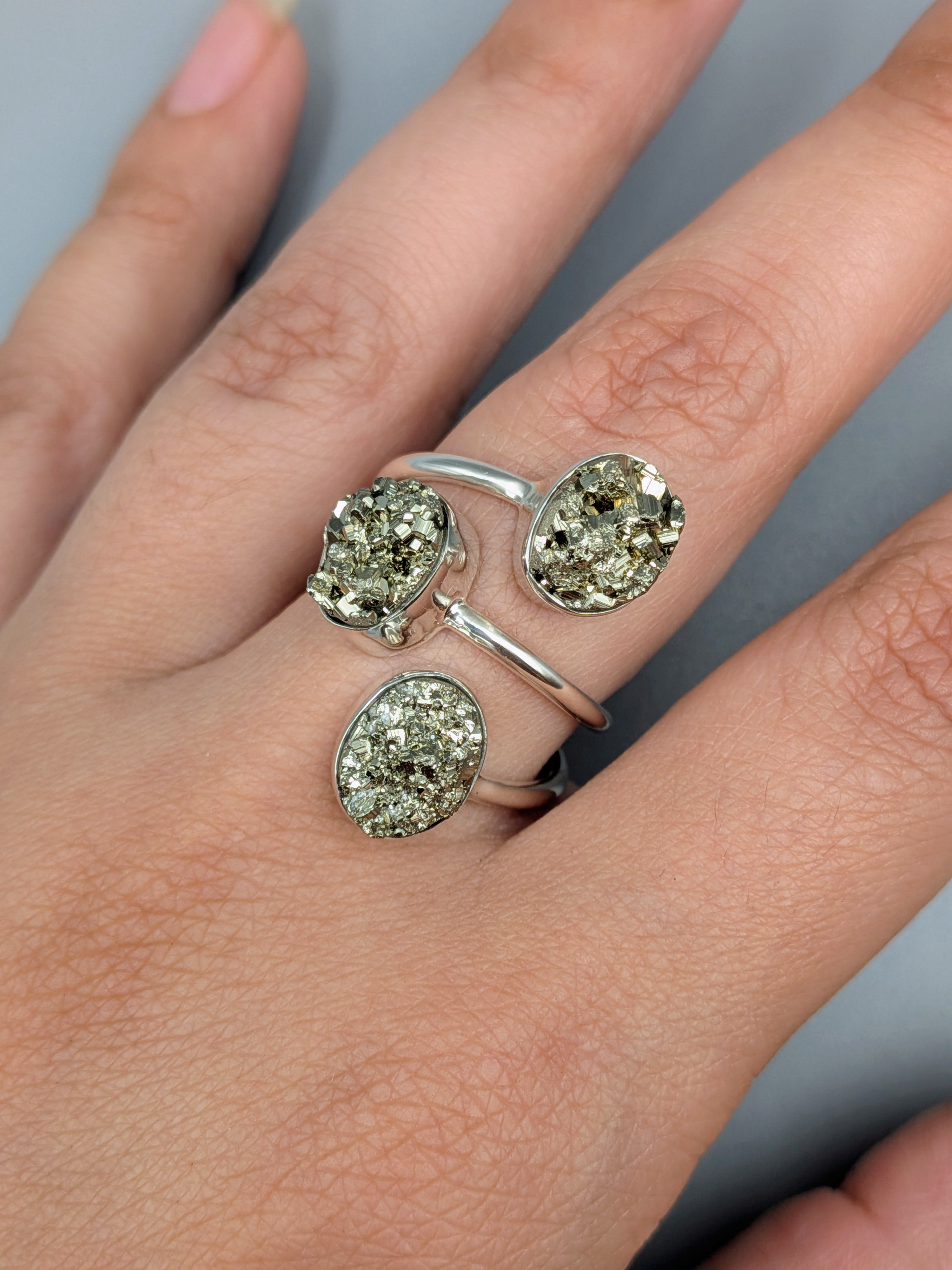 •PYRITE - ORBITAL• adjustable silver ring