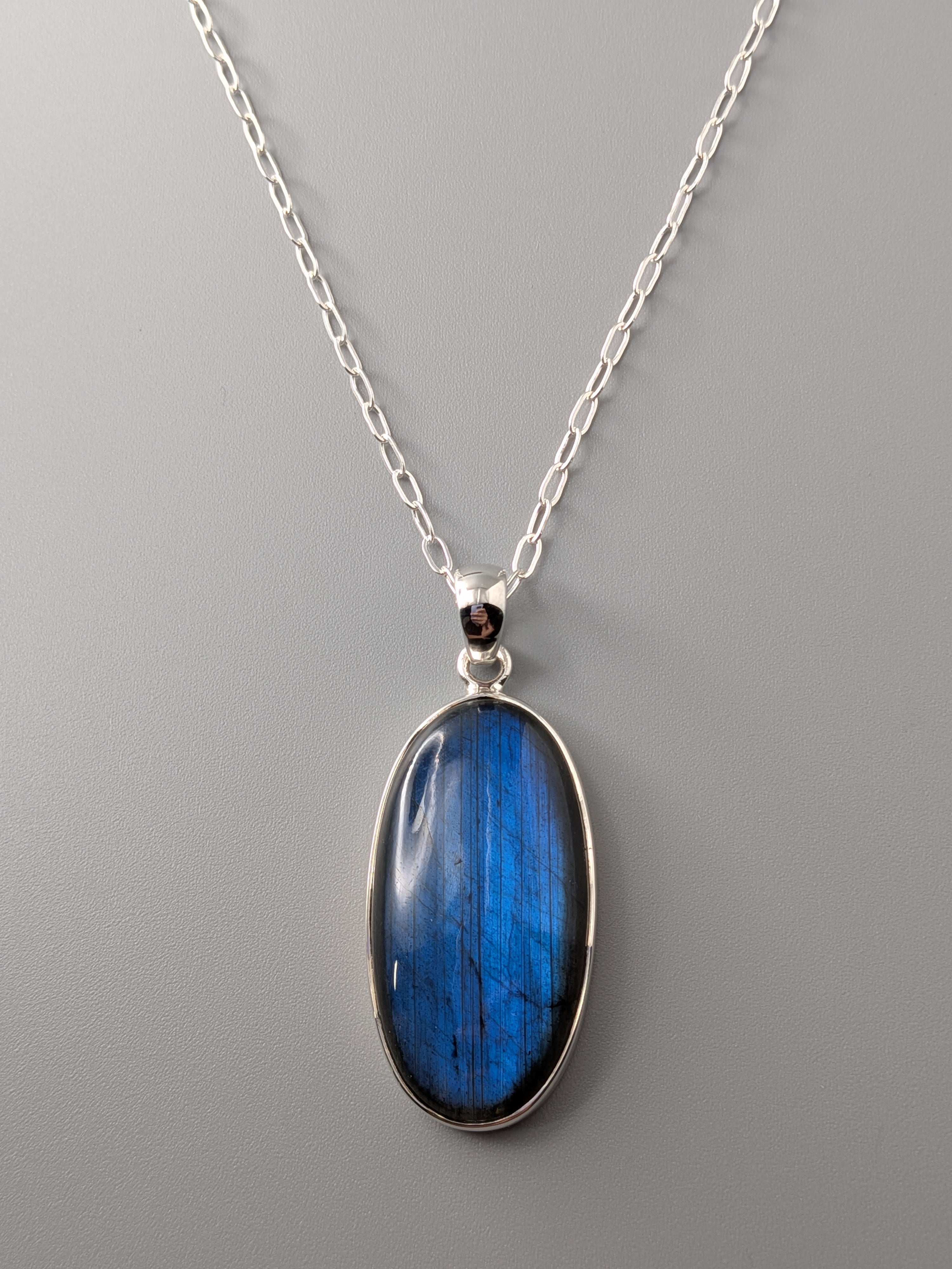 •LABRADORITE OVAL - 2• sterling silver pendant