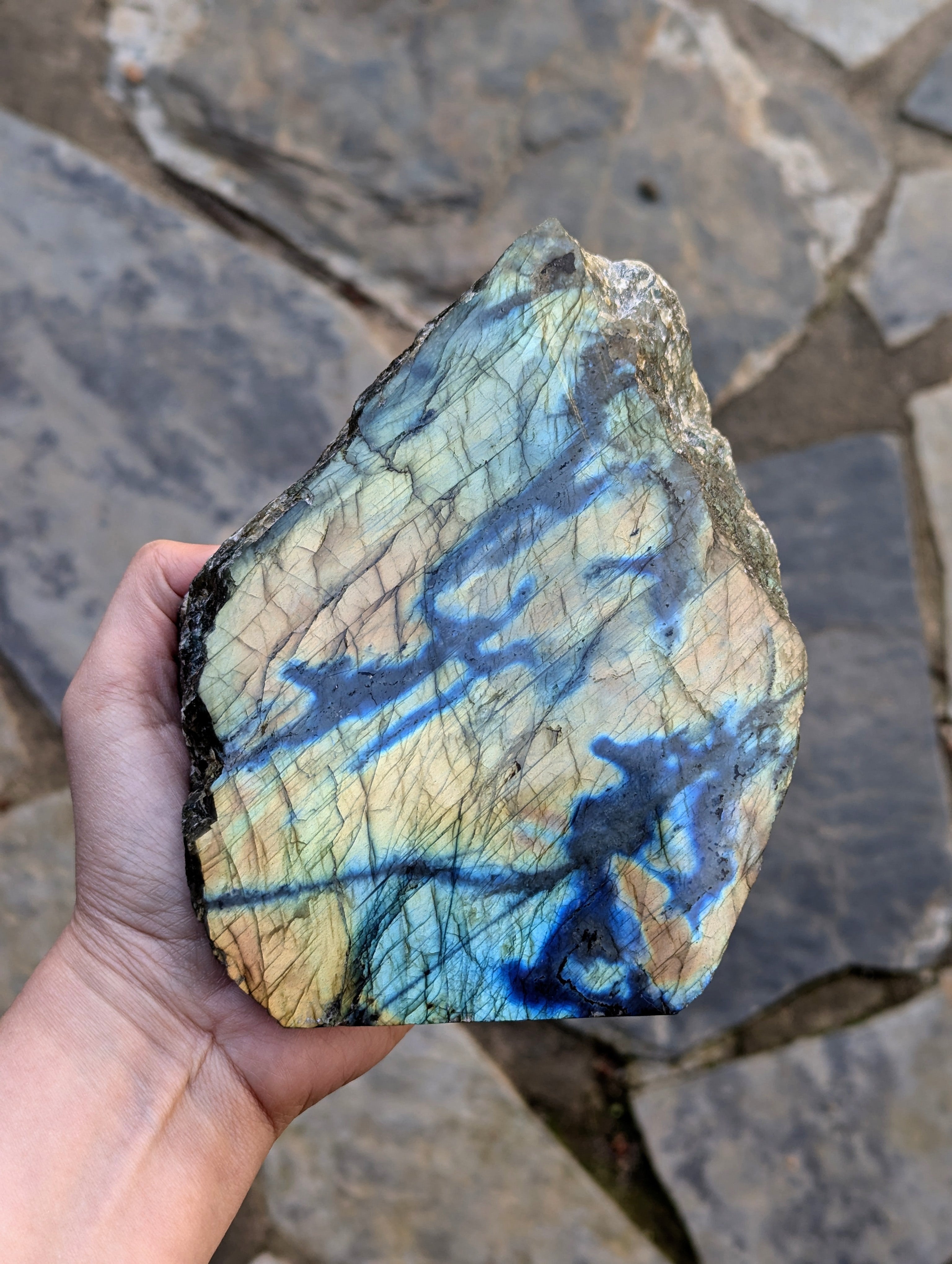 •LABRADORITE• half polished freeform