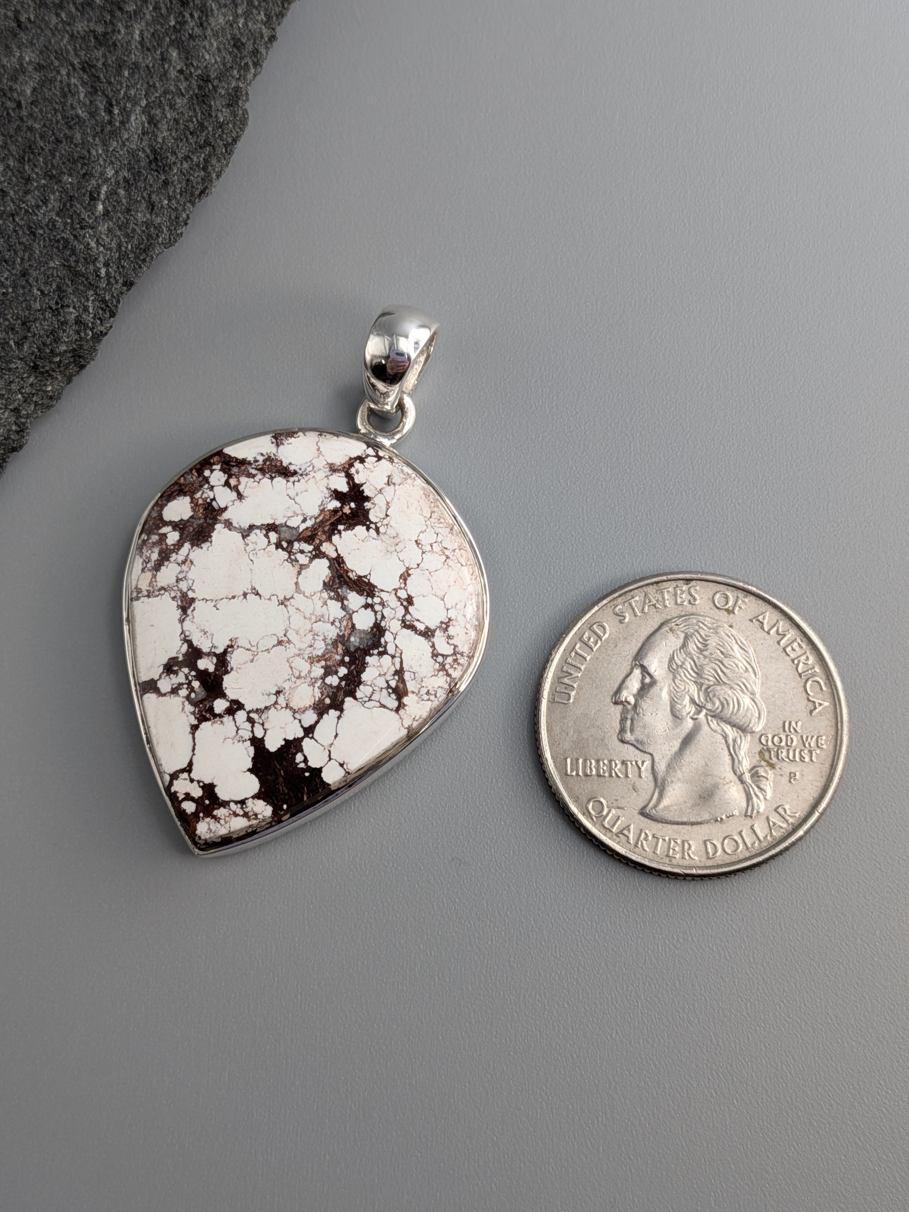 •WILD HORSE JASPER SPEAR TEAR• sterling silver pendant