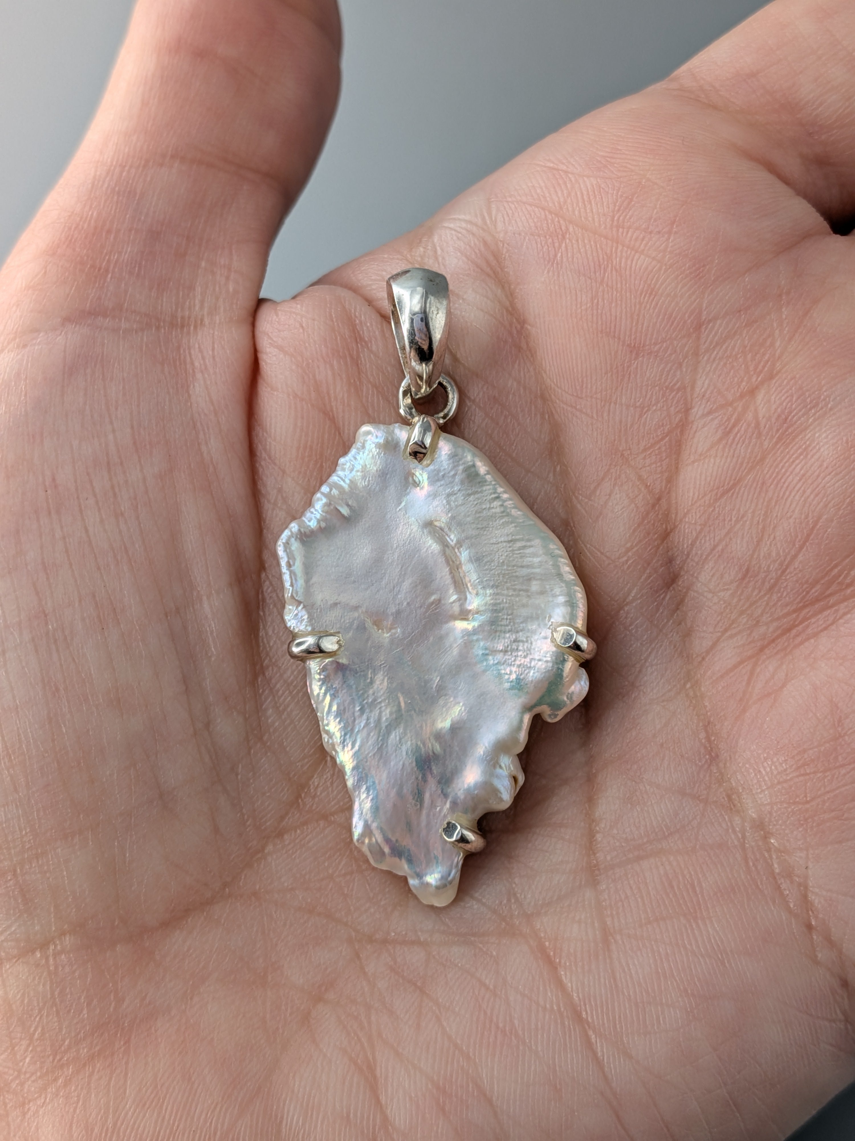 •FRESHWATER PEARL - FREEFORM 1• sterling silver pendant