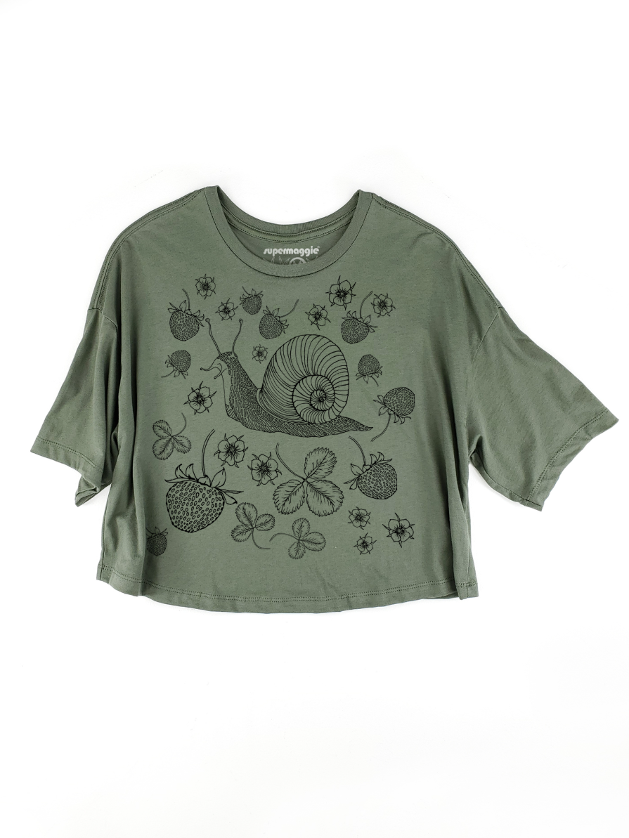 •SNAIL• organic cotton cropped top (USA)