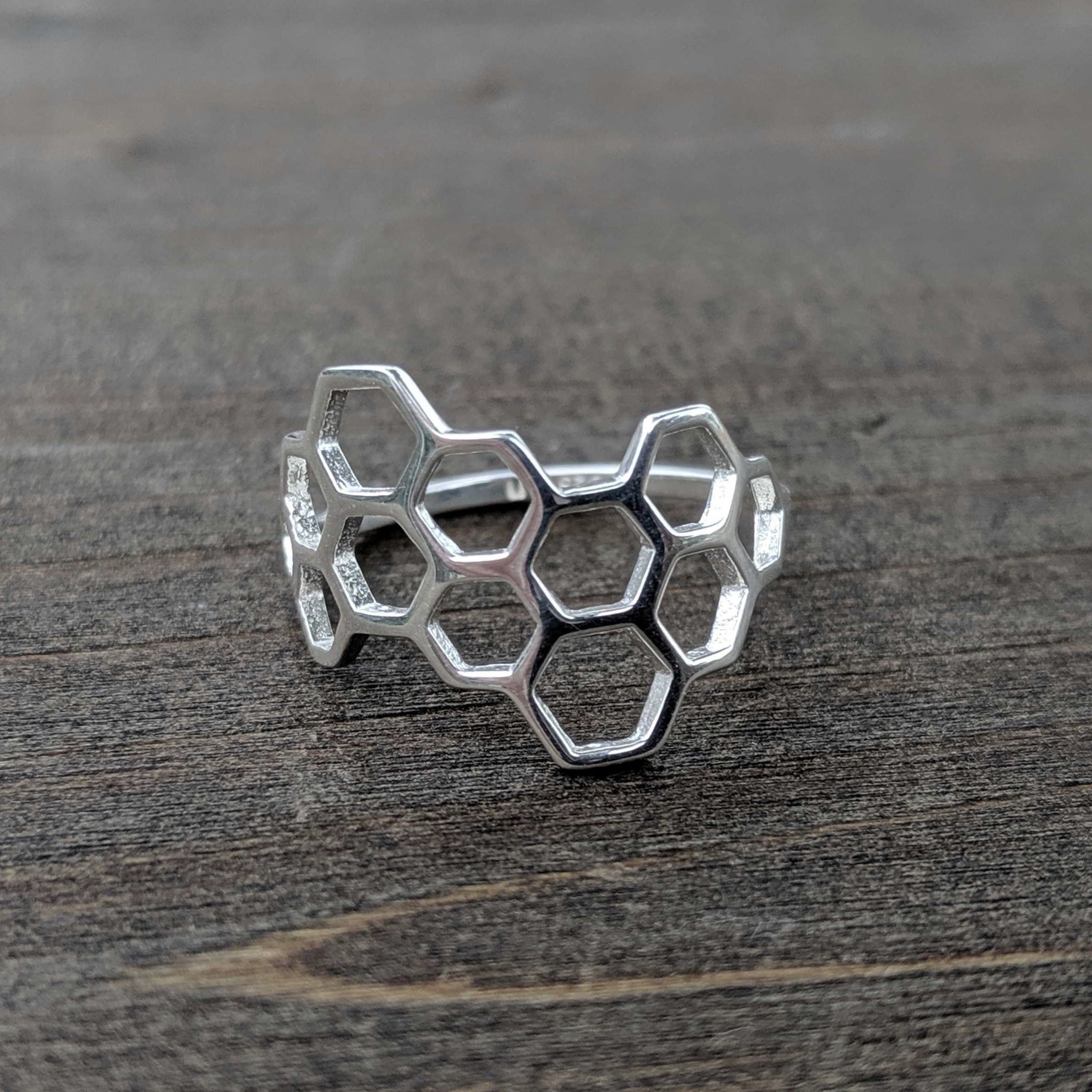 •HONEYCOMB• recycled silver ring