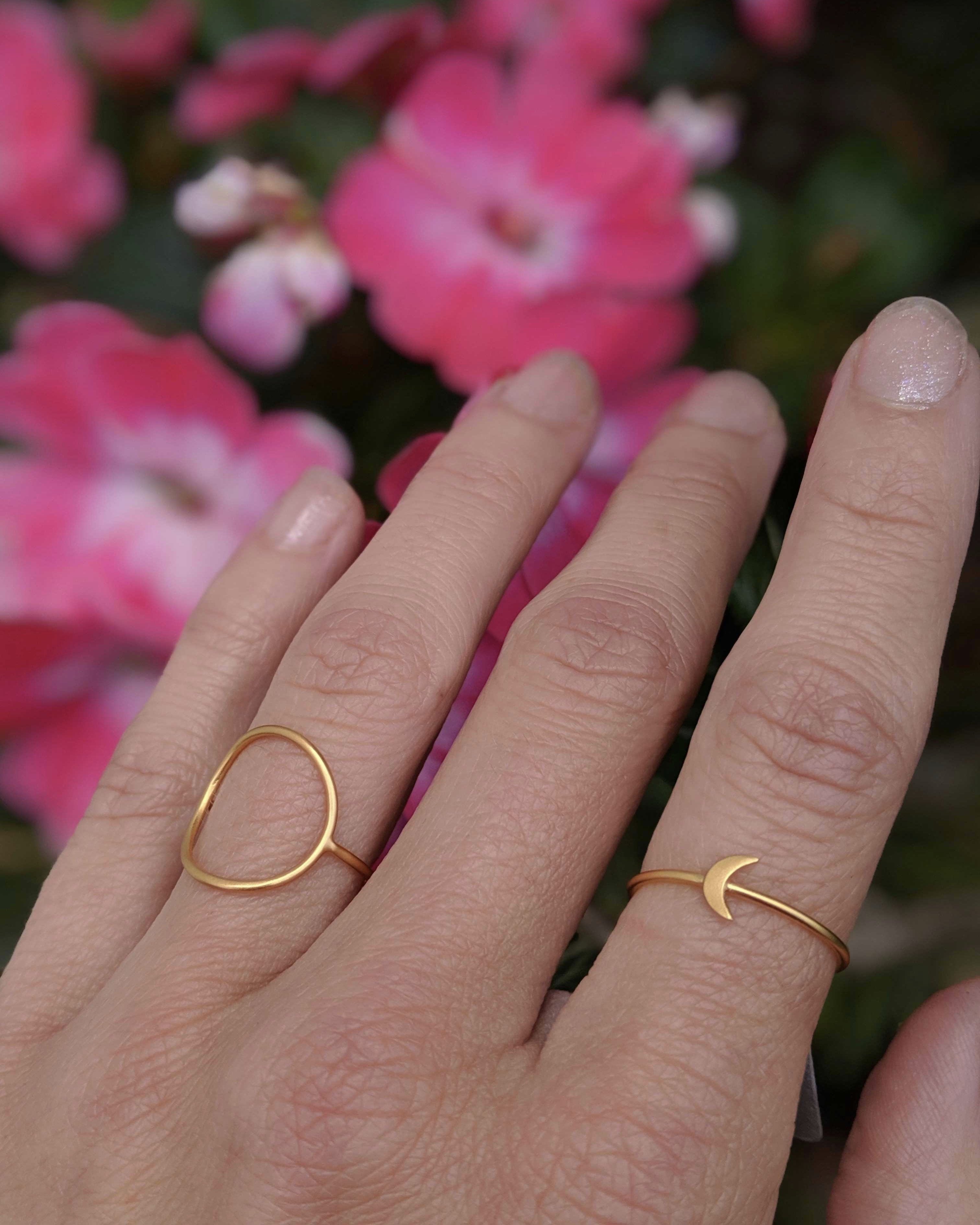•TINY MOON• matte gold vermeil ring