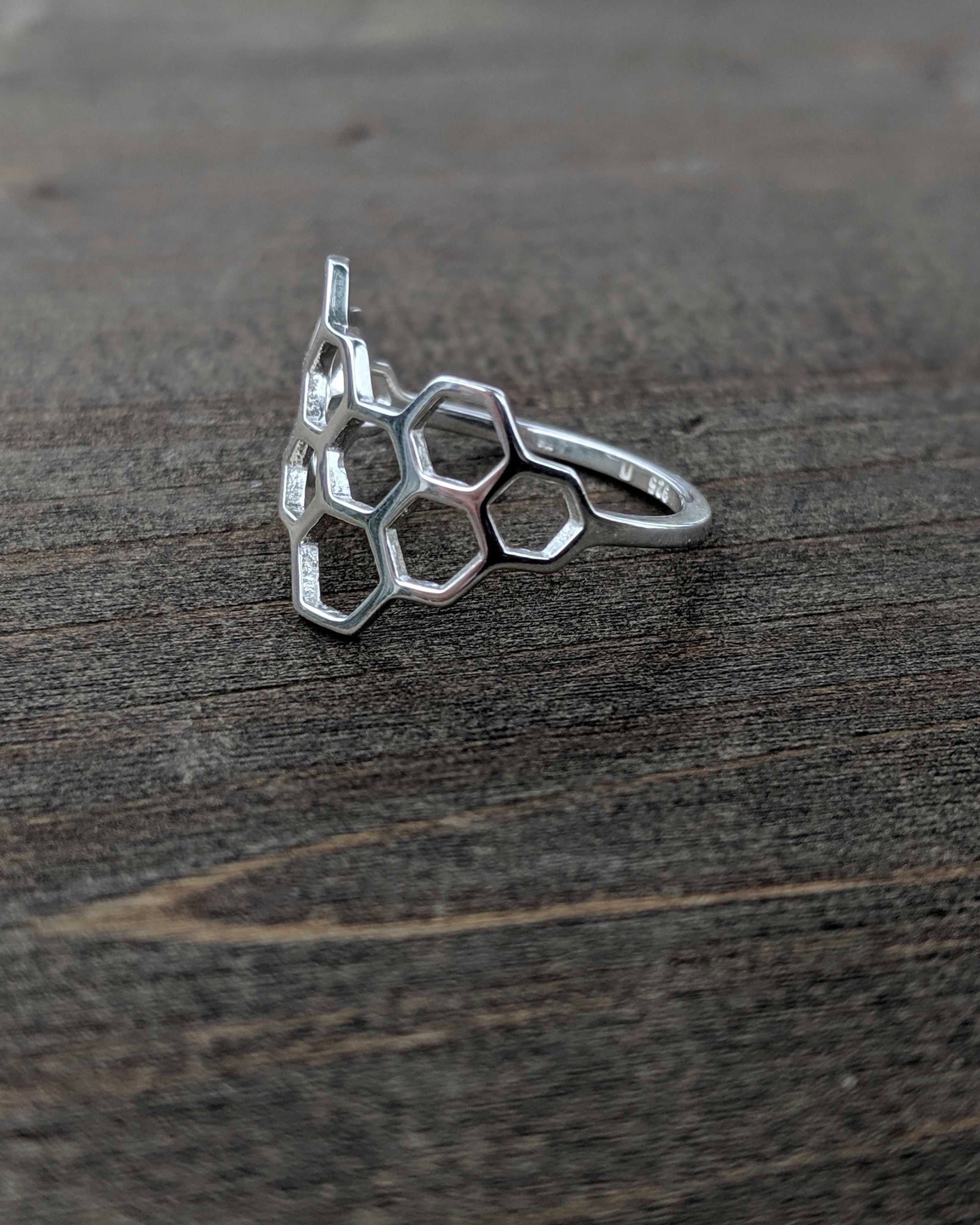 •HONEYCOMB• recycled silver ring
