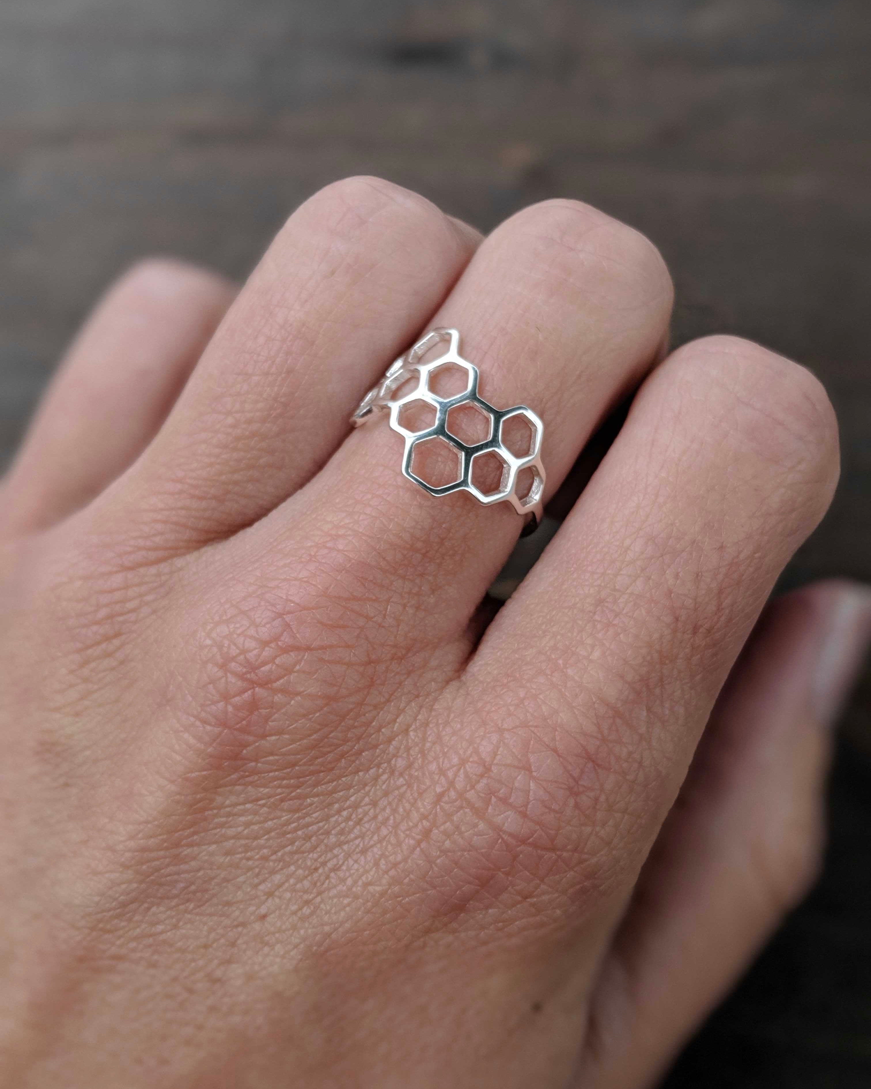 •HONEYCOMB• recycled silver ring