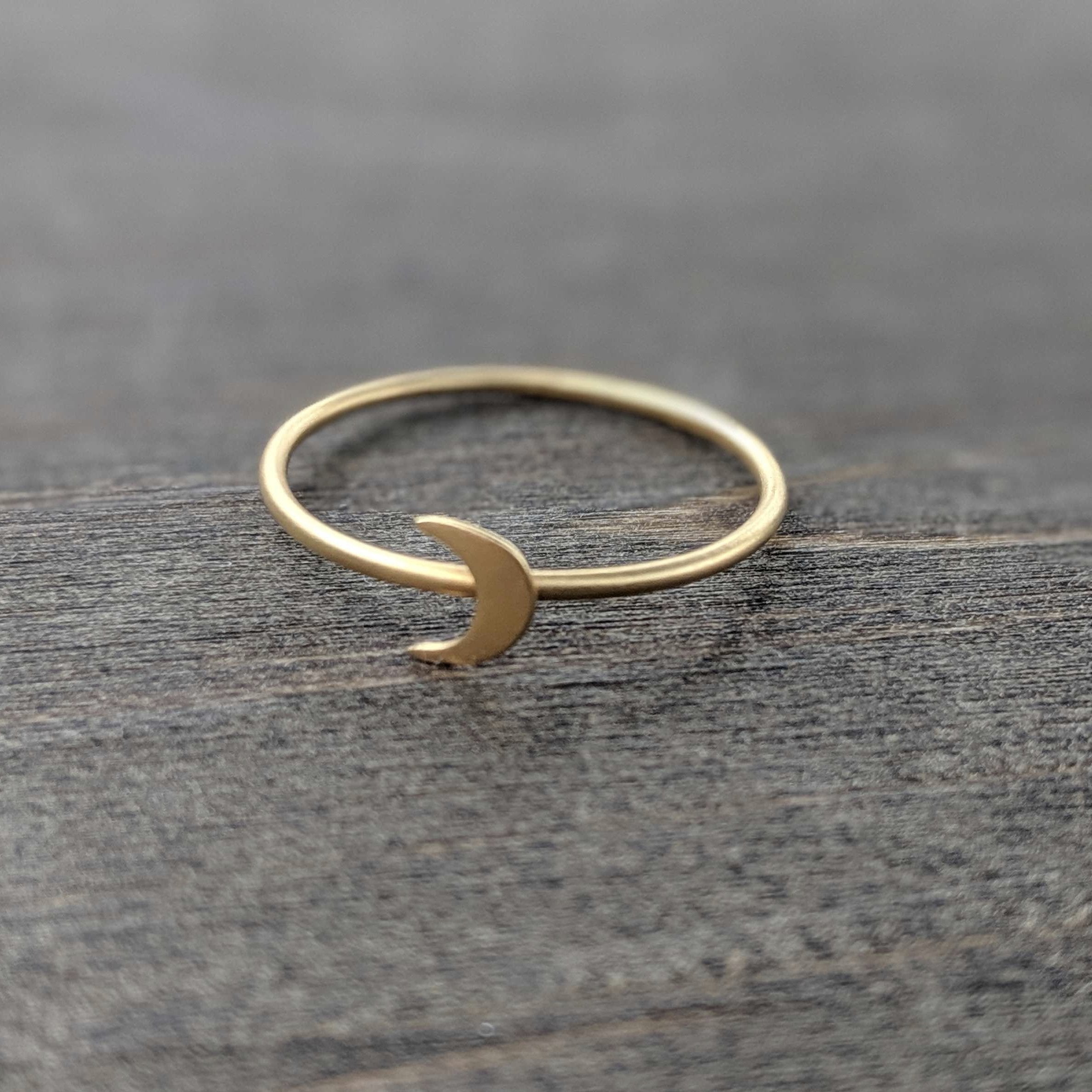 •TINY MOON• matte gold vermeil ring