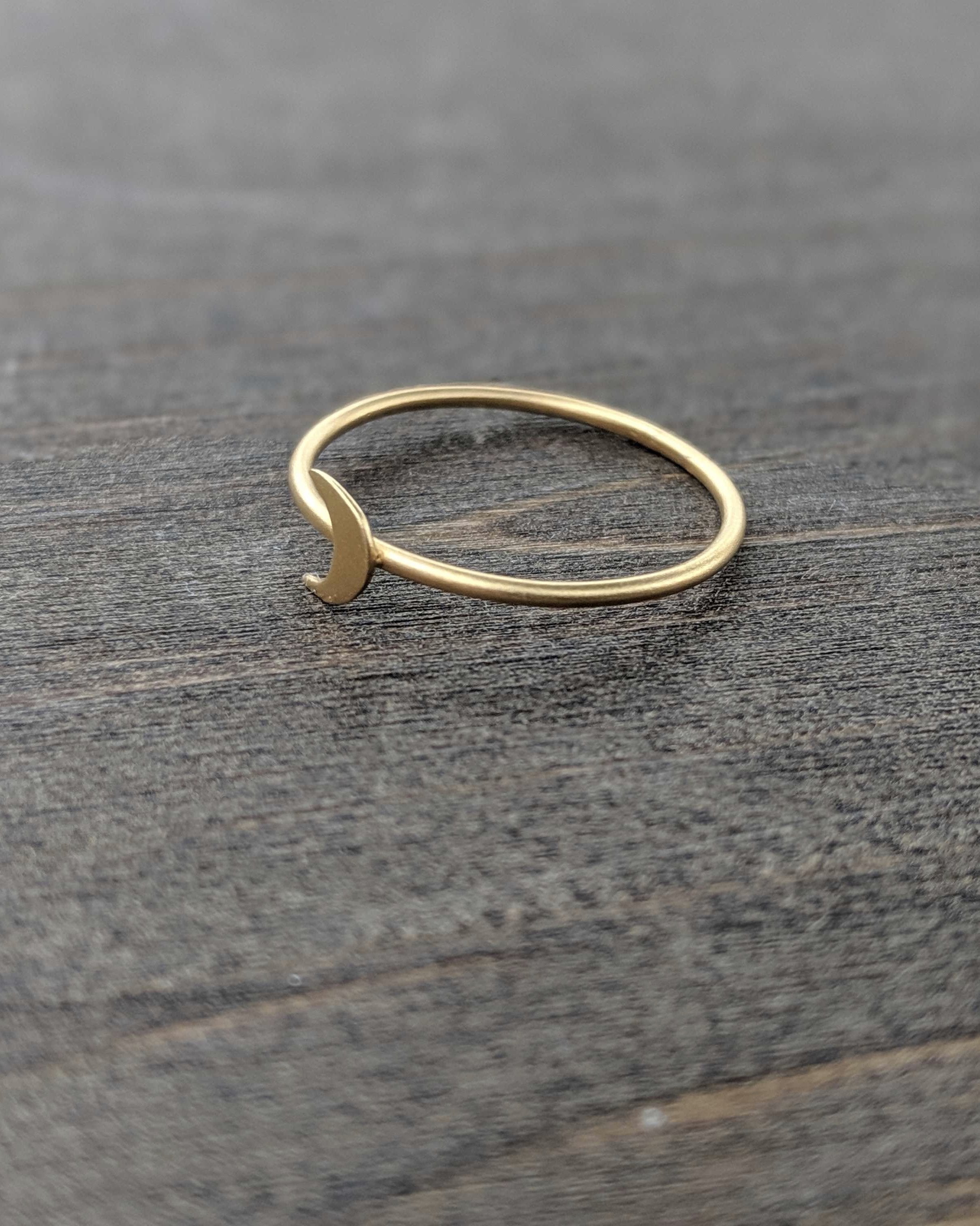 •TINY MOON• matte gold vermeil ring