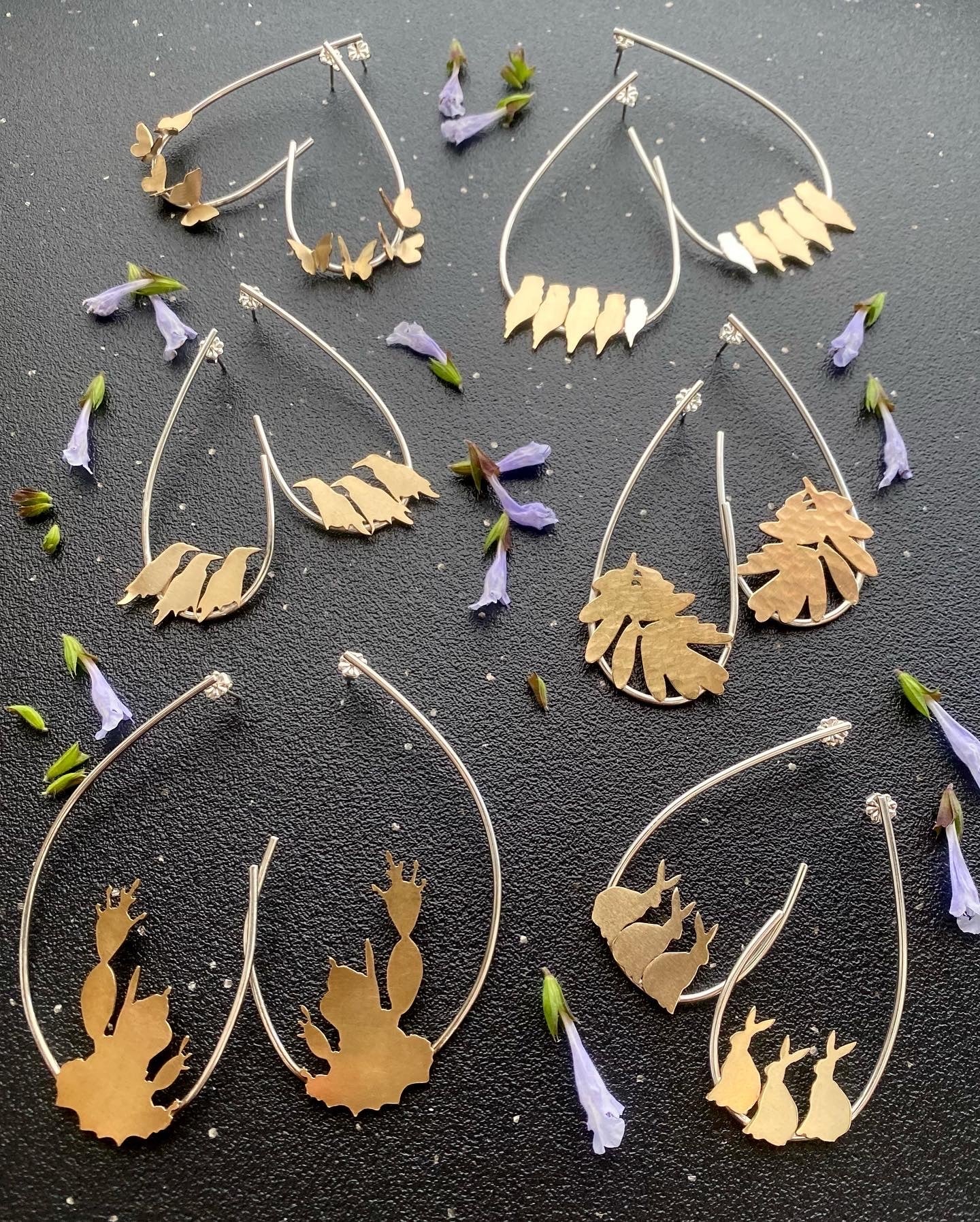 •PARLIAMENT OF OWLS• mixed metal earrings