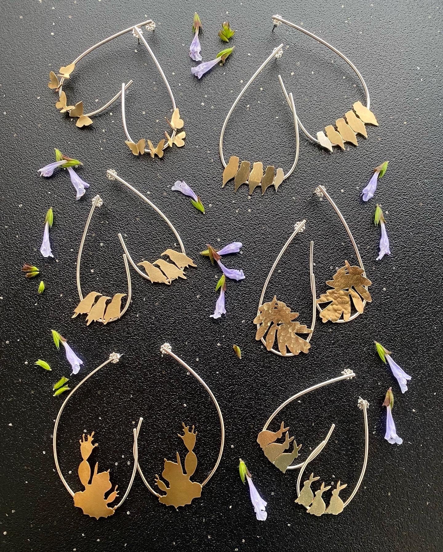 • HERD OF BUNNIES • mixed metal earrings
