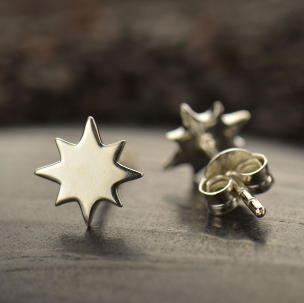 • NORTH STAR • silver stud earrings