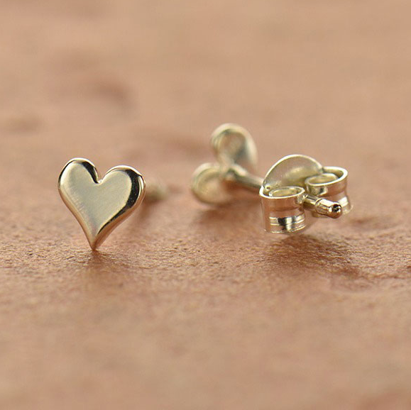 •TINY HEART• recycled silver stud earrings