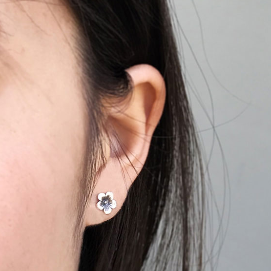 • CHERRY BLOSSOM • silver stud earrings