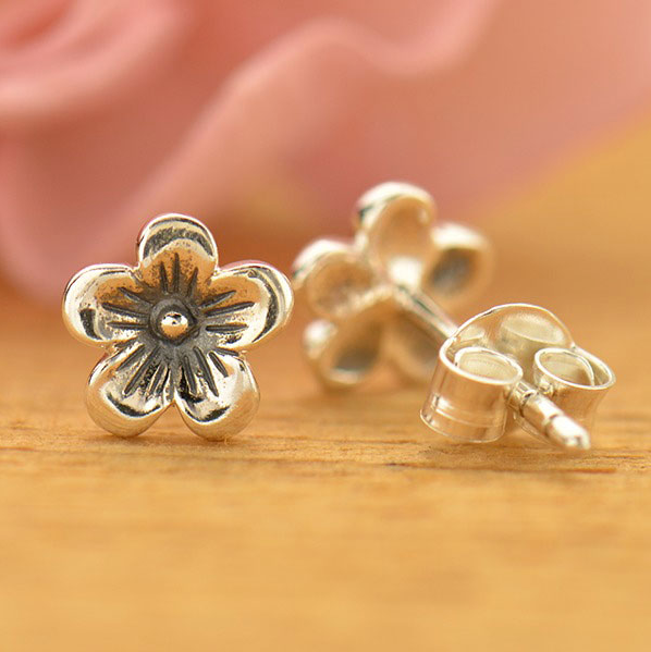 • CHERRY BLOSSOM • silver stud earrings