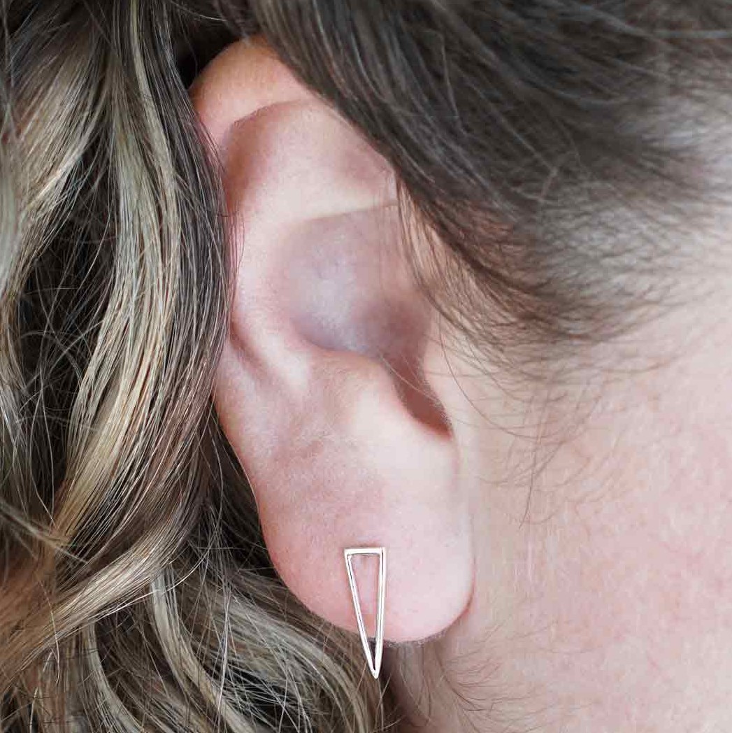 •OPEN SPIKE• silver stud earrings