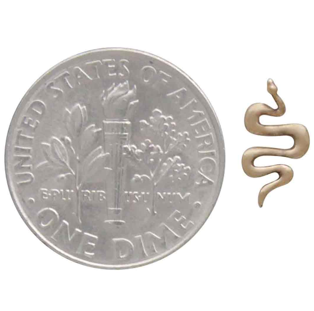 •SMALL SLITHERING SNAKE• bronze stud earrings