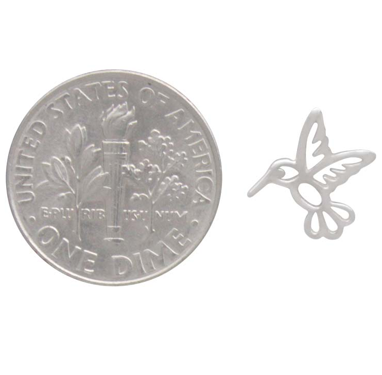 •HUMMINGBIRD• recycled silver stud earrings