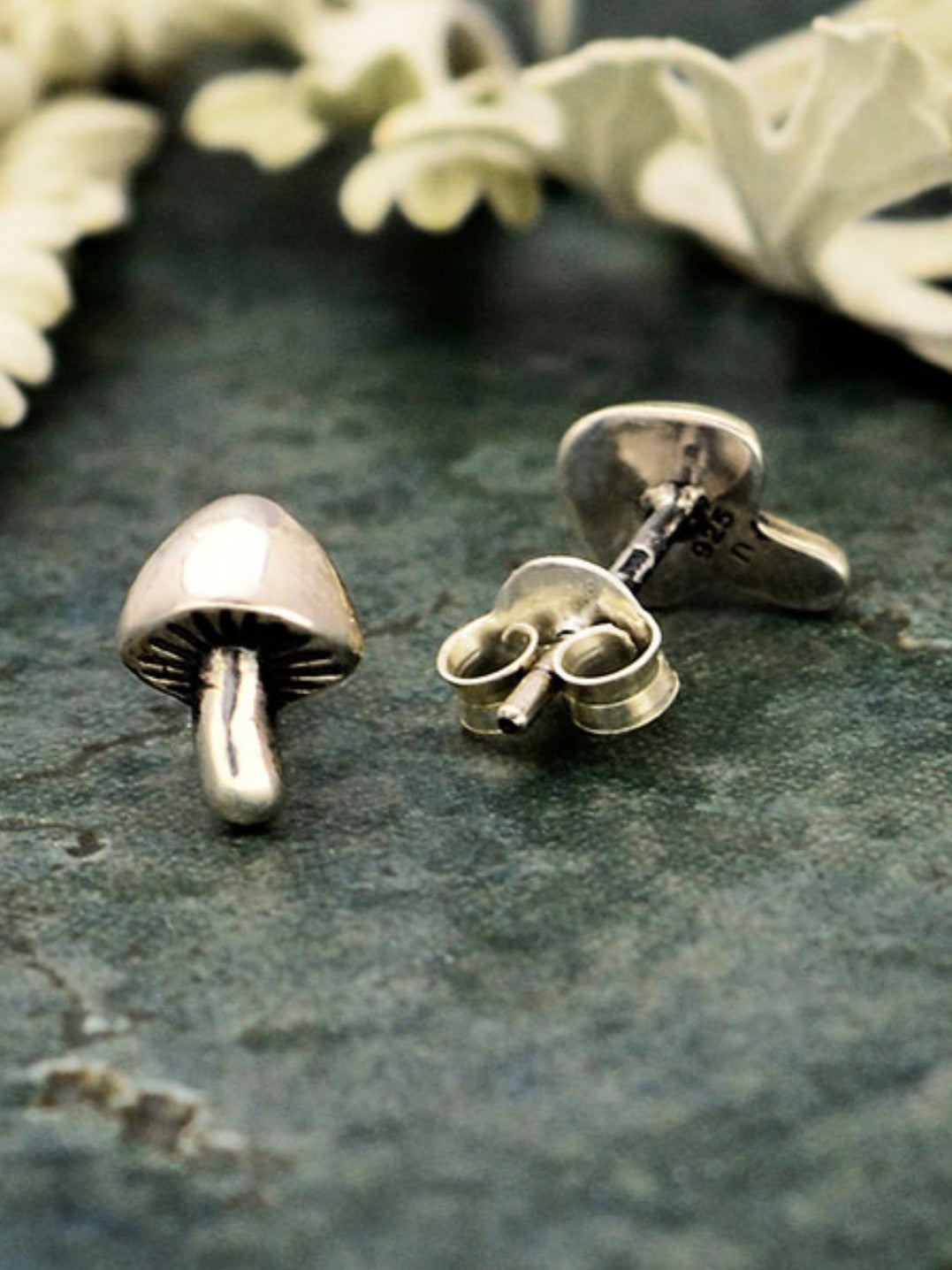 •LIL' MUSHROOM• recycled silver stud earrings