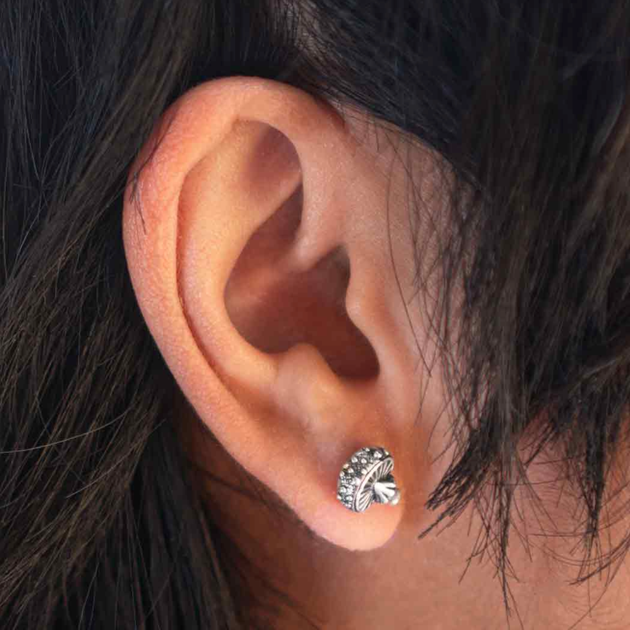 •AGARIC MUSHROOM• silver stud earrings