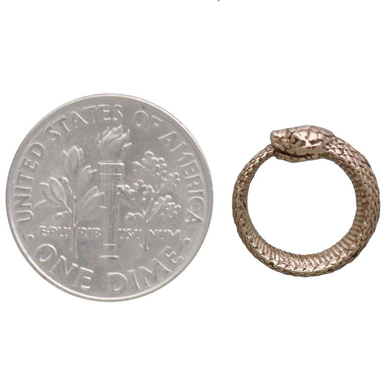 •OUROBOROS SNAKE• bronze stud earrings