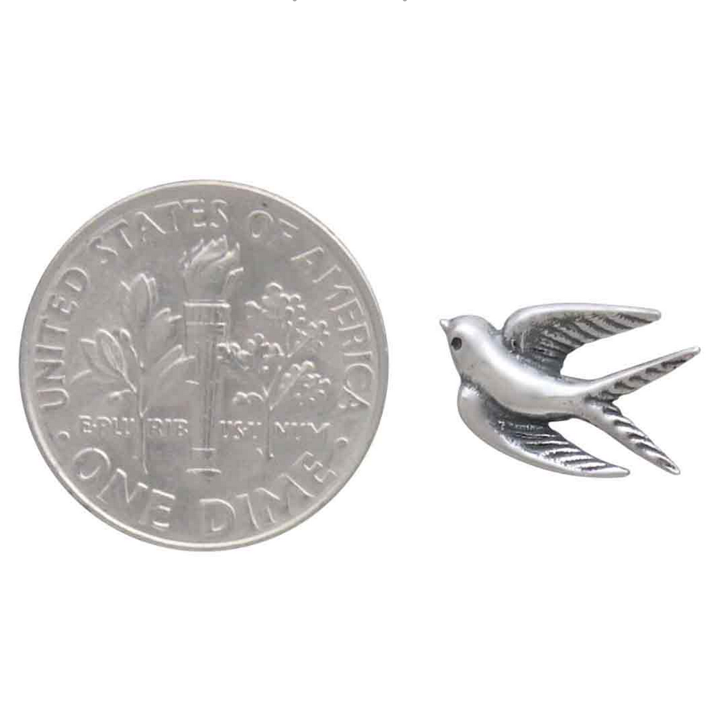 •LIL' SWALLOW• silver stud earrings