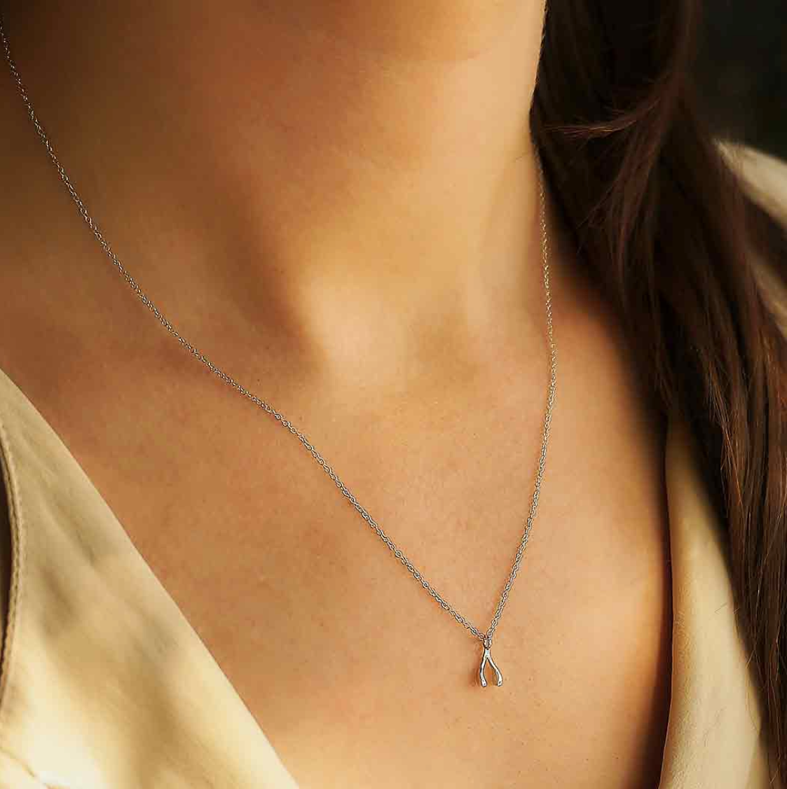 • TINY WISHBONE • sterling silver necklace