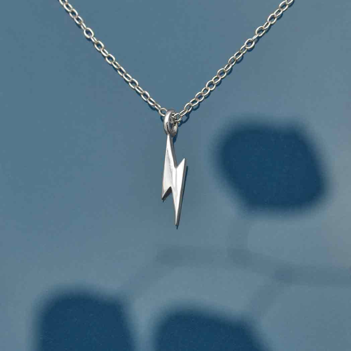 •TINY LIGHTNING BOLT• recycled silver necklace
