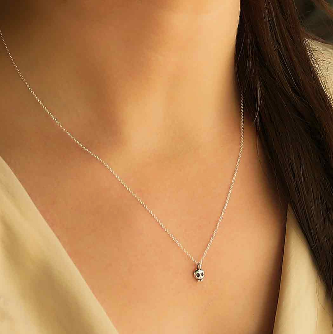 •TINY SKULL• recycled sterling silver necklace