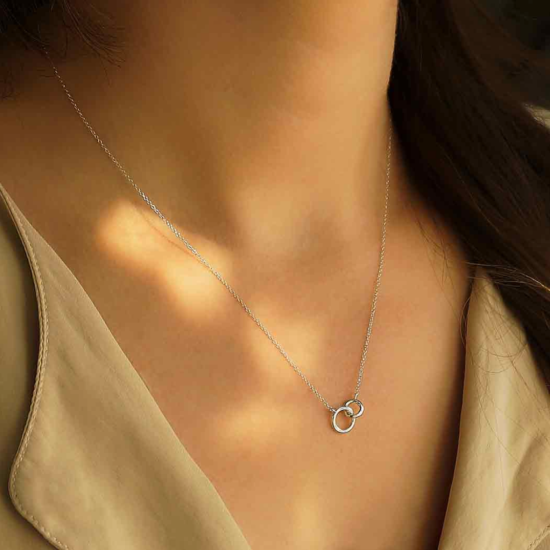 •LITTLE LINKED RINGS• recycled sterling silver necklace
