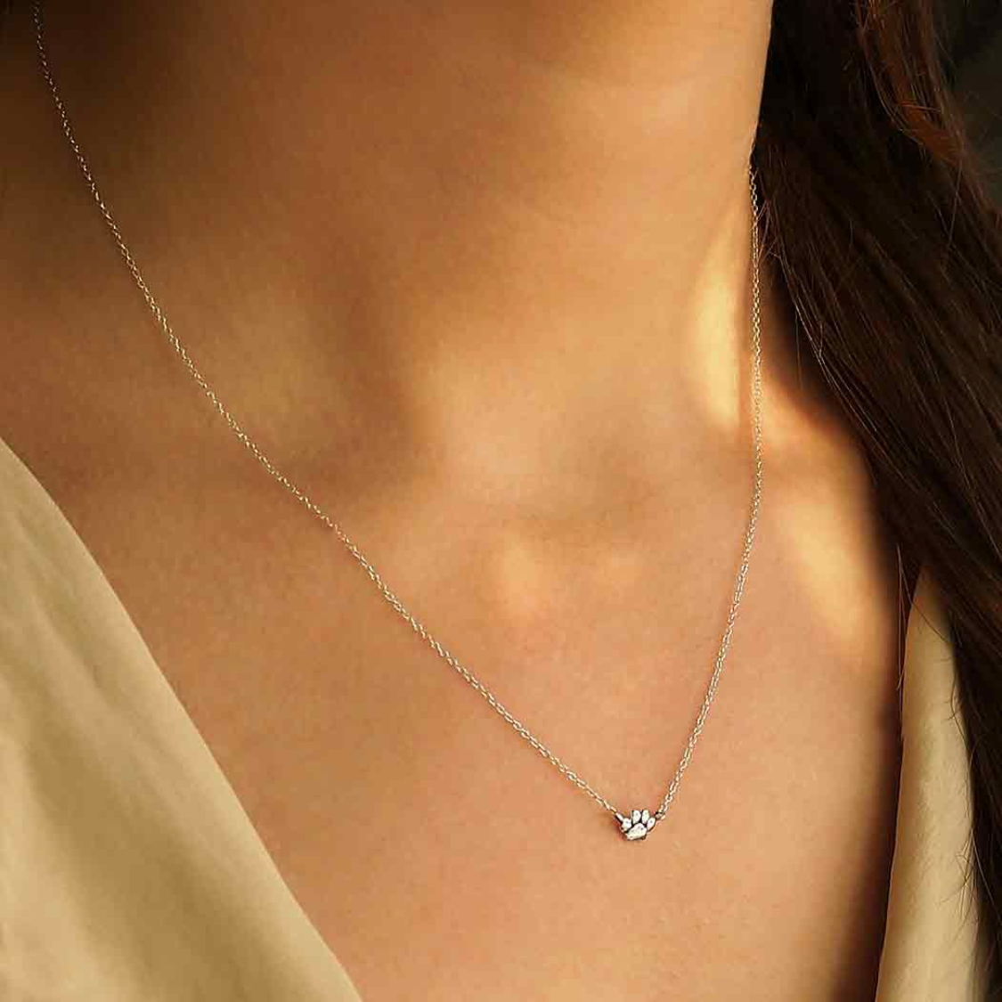 •TINY PAW• recycled sterling silver necklace