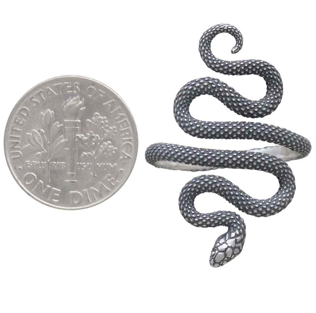•SLITHERING SNAKE• adjustable silver ring