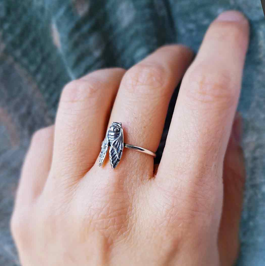 •MAGICAL CICADA• sterling silver ring