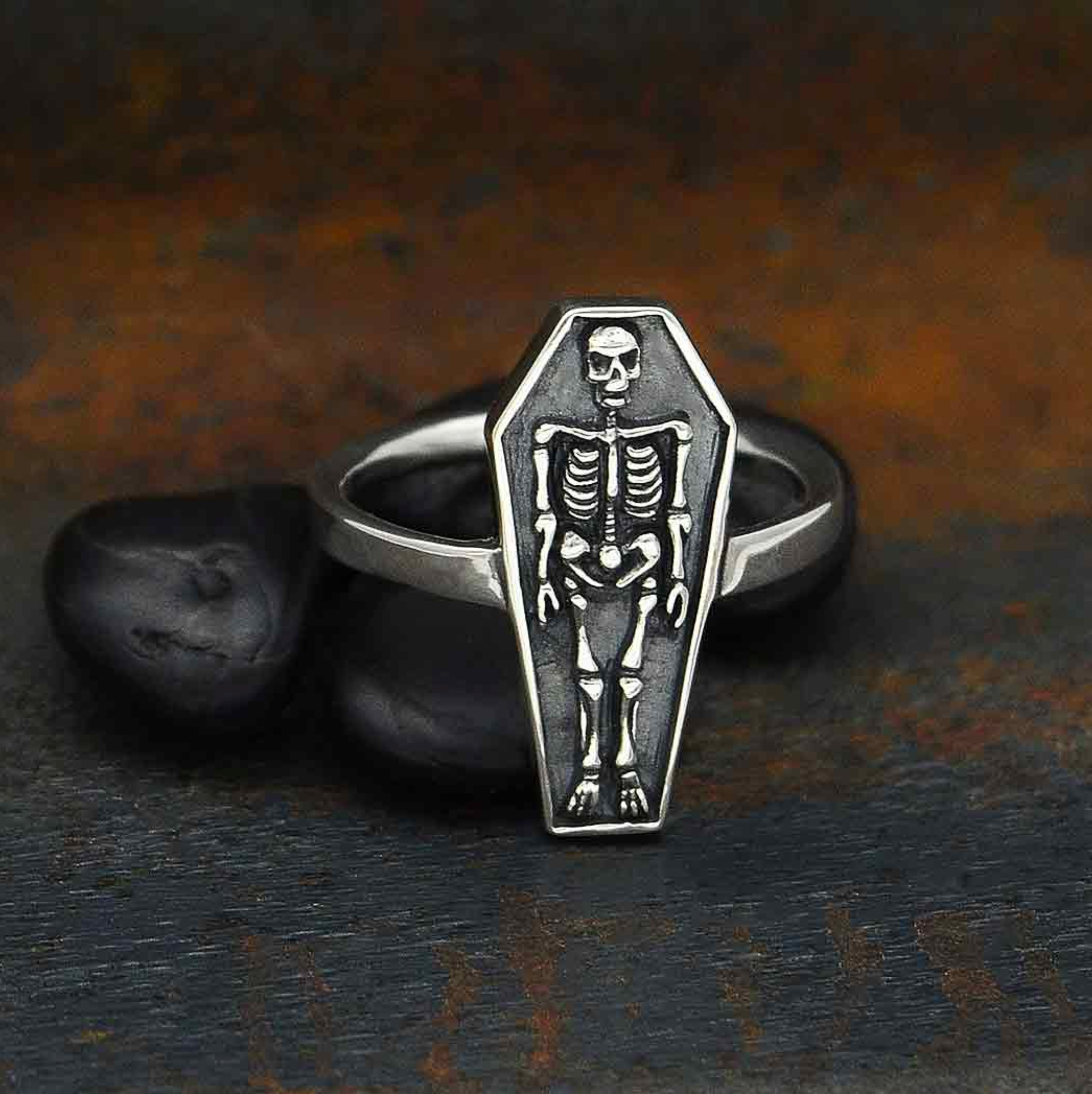 •SKELETON COFFIN• sterling silver ring