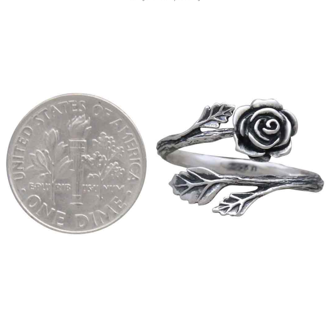•ROSE WRAP• adjustable recycled silver ring
