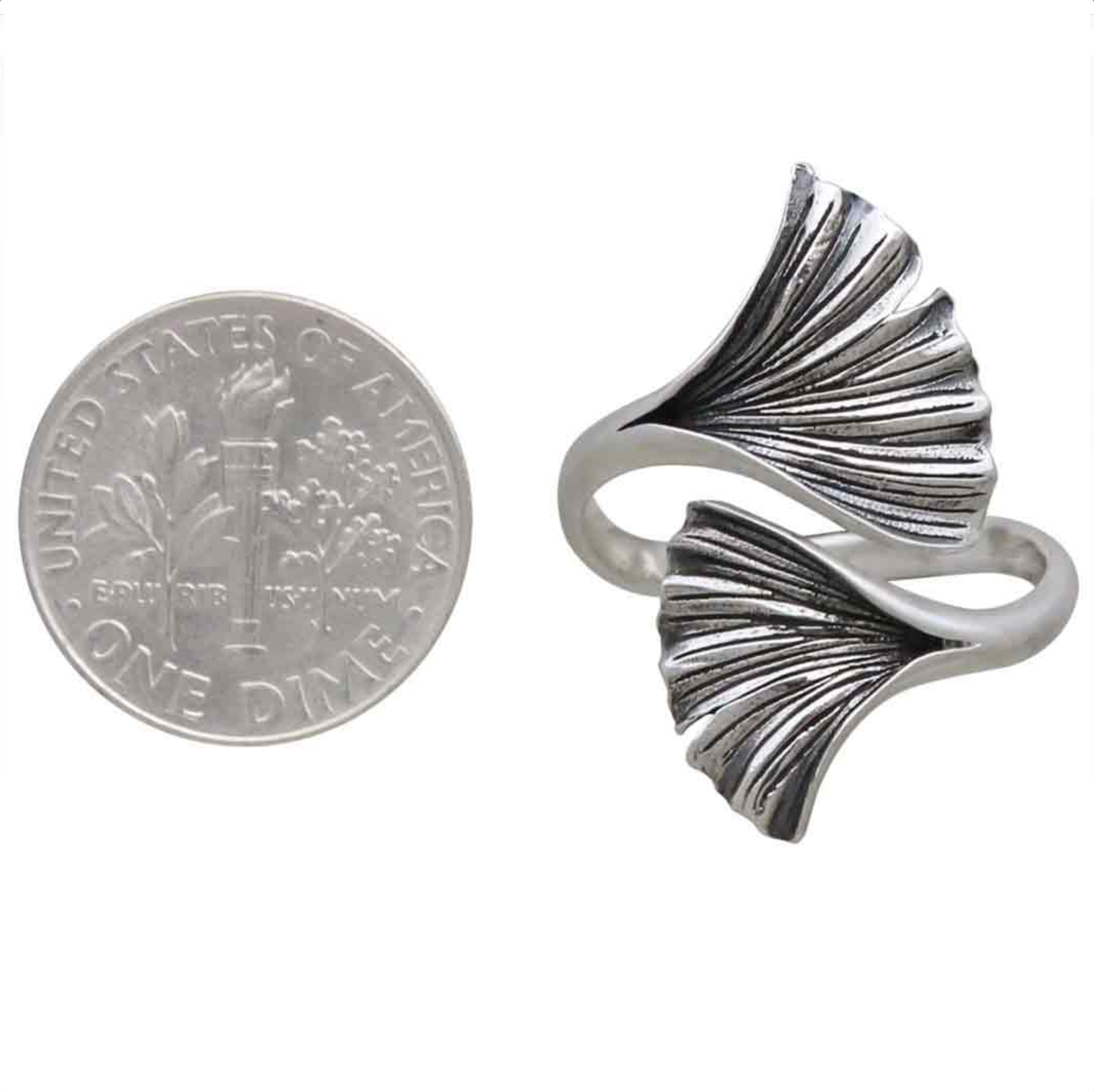 •GINKGO• adjustable recycled silver ring