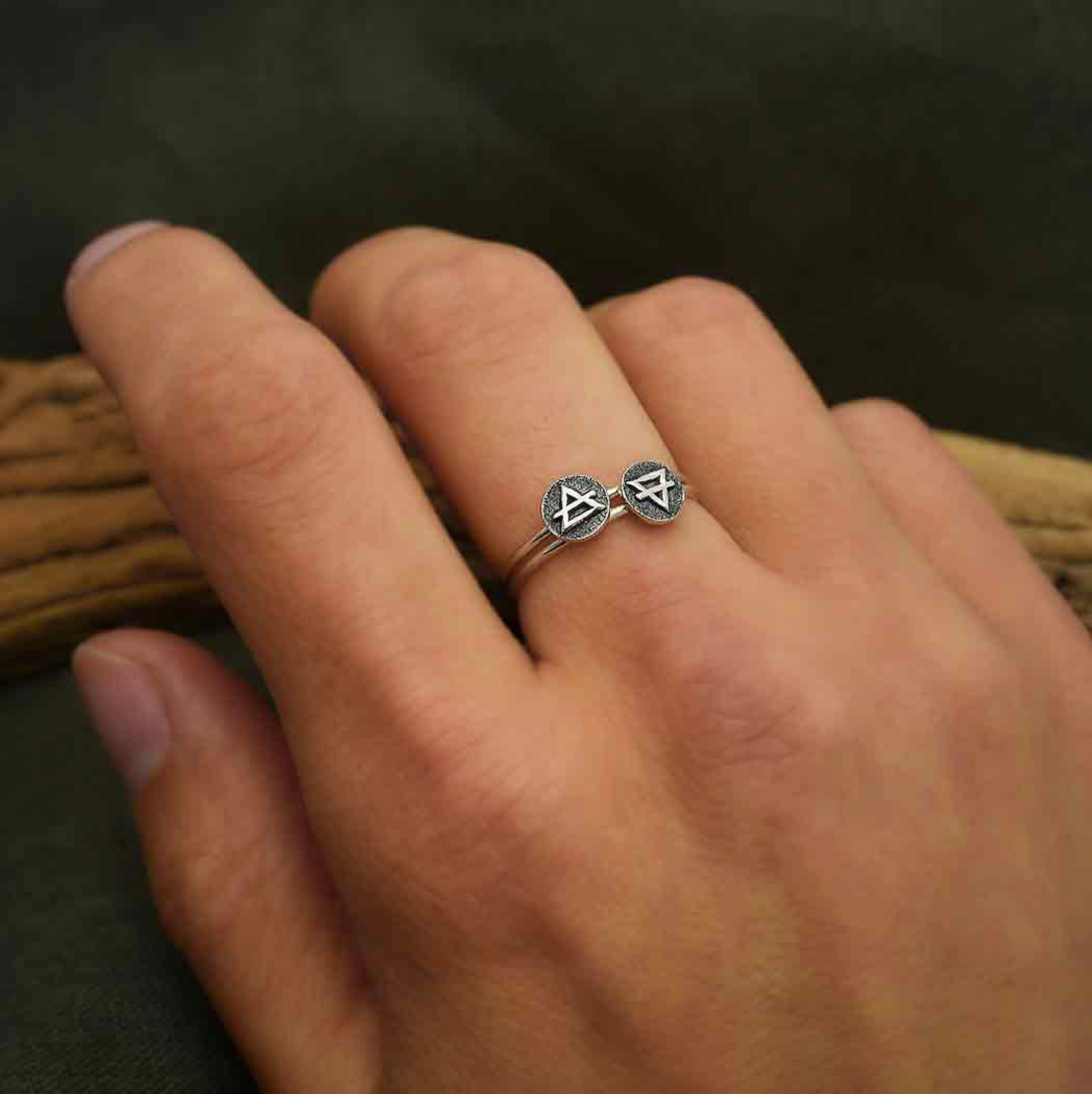 •AIR 🜁 + EARTH 🜃• silver ring