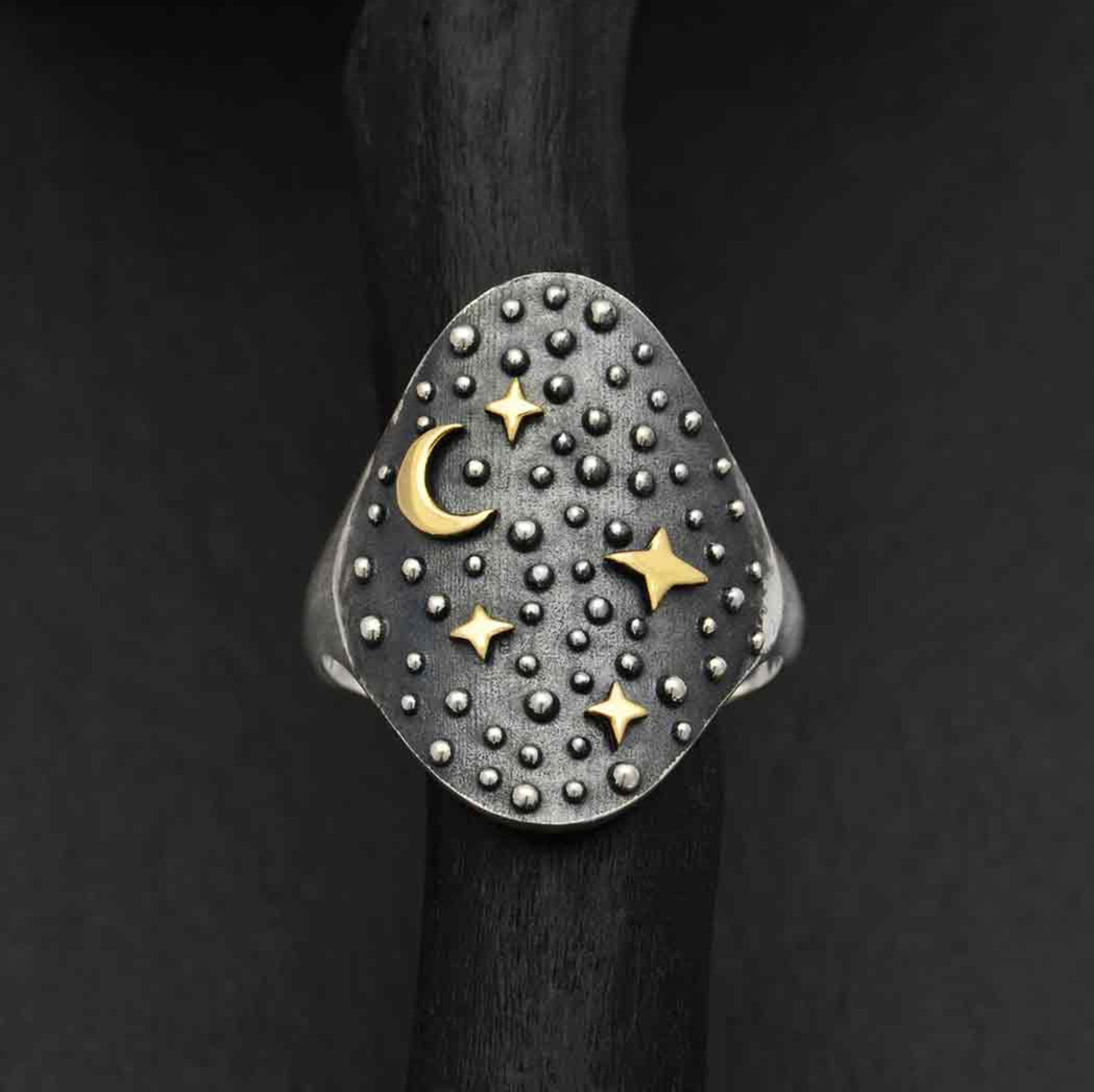 •NIGHT SKY• recycled silver + bronze ring