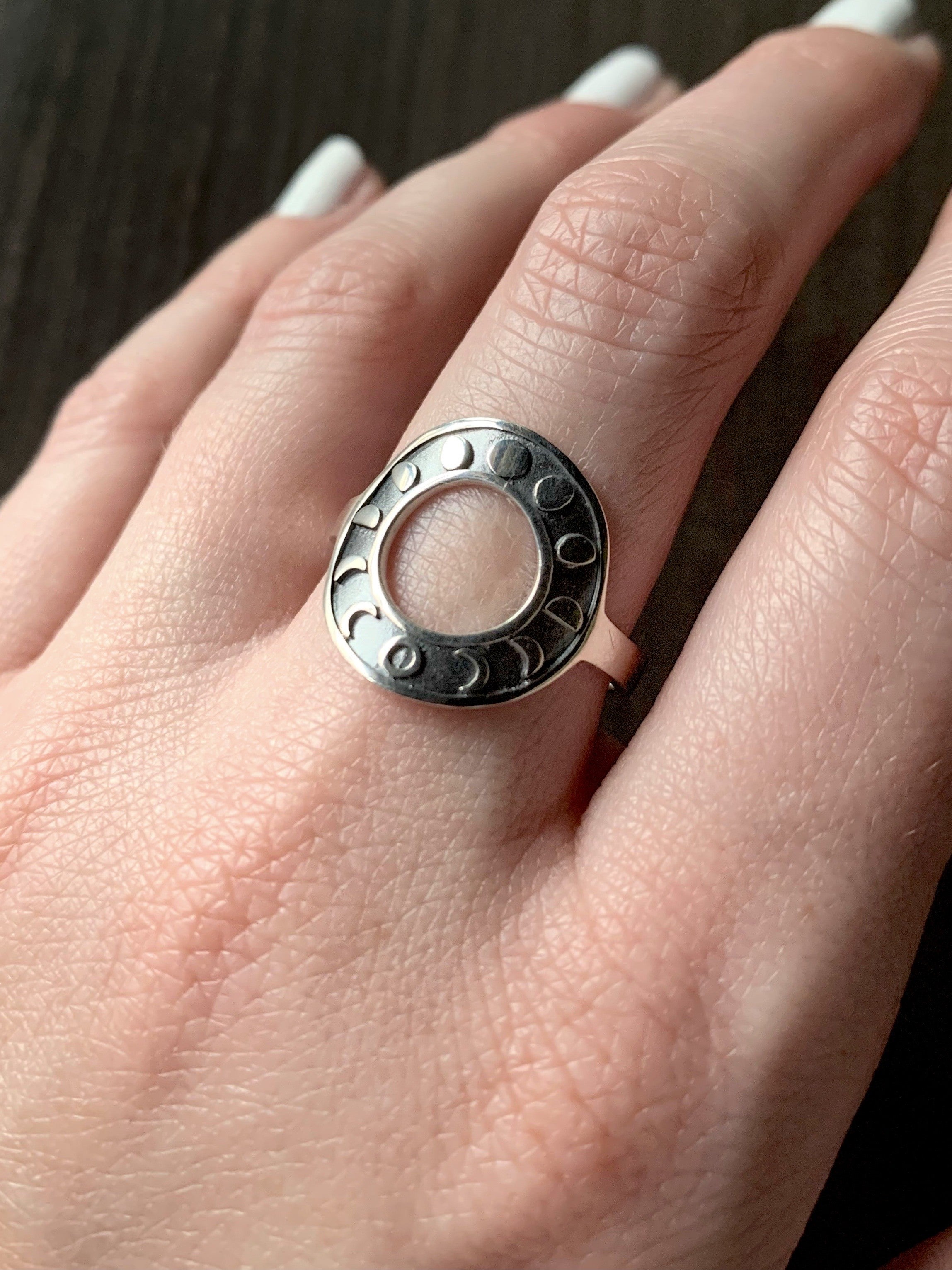 •MOONPHASE CIRCLE• recycled silver ring