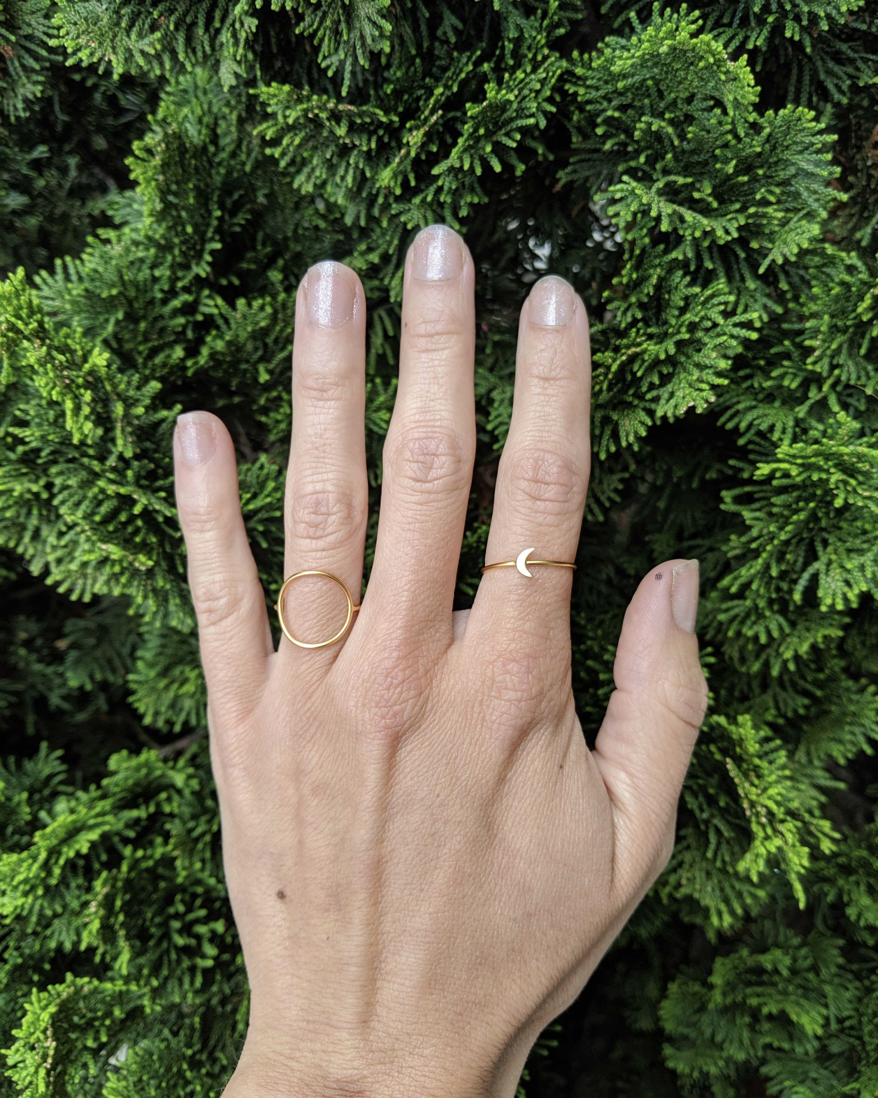 •TINY MOON• matte gold vermeil ring