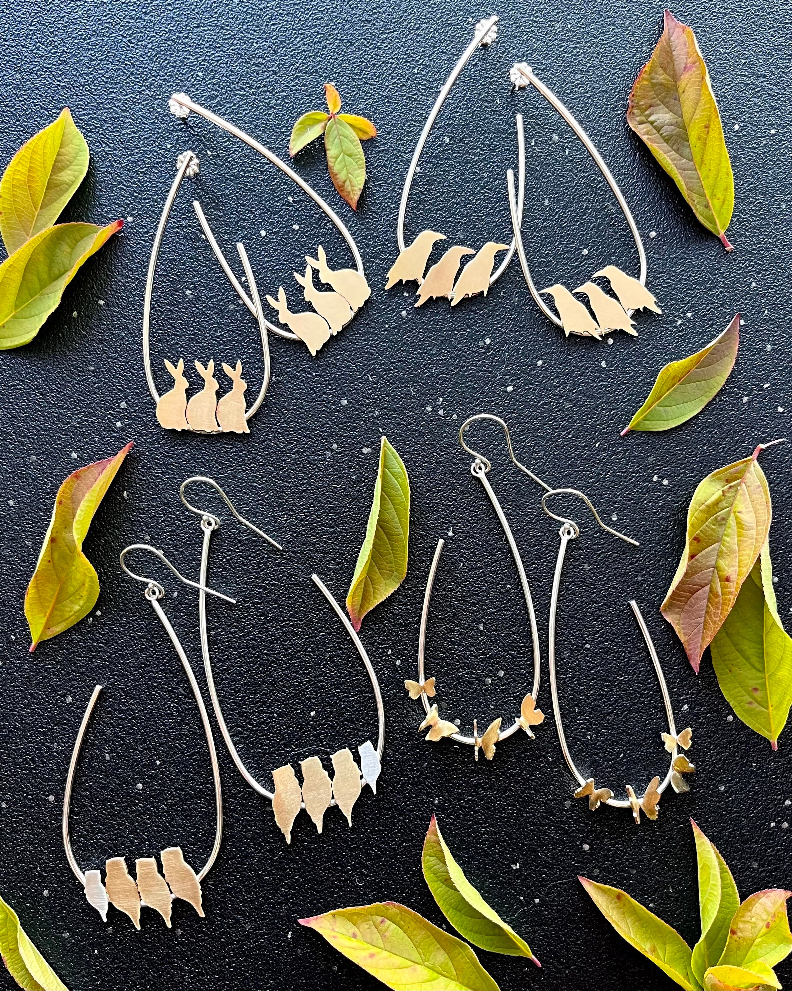 •PARLIAMENT OF OWLS• mixed metal earrings