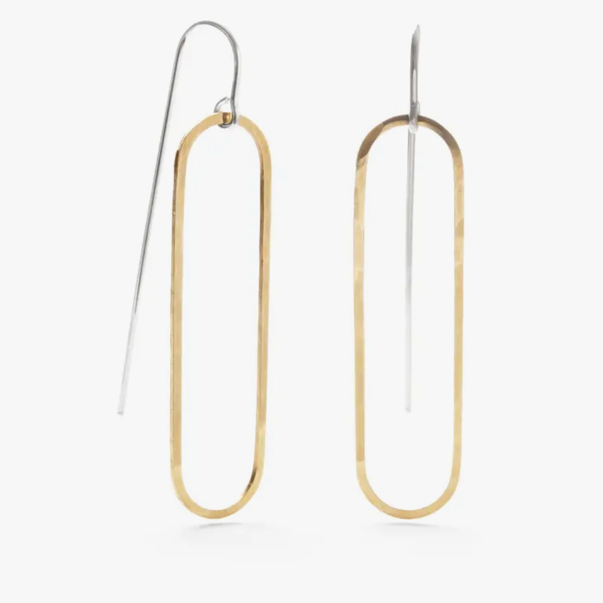 •GEO THREADER• mixed metal dangle earrings