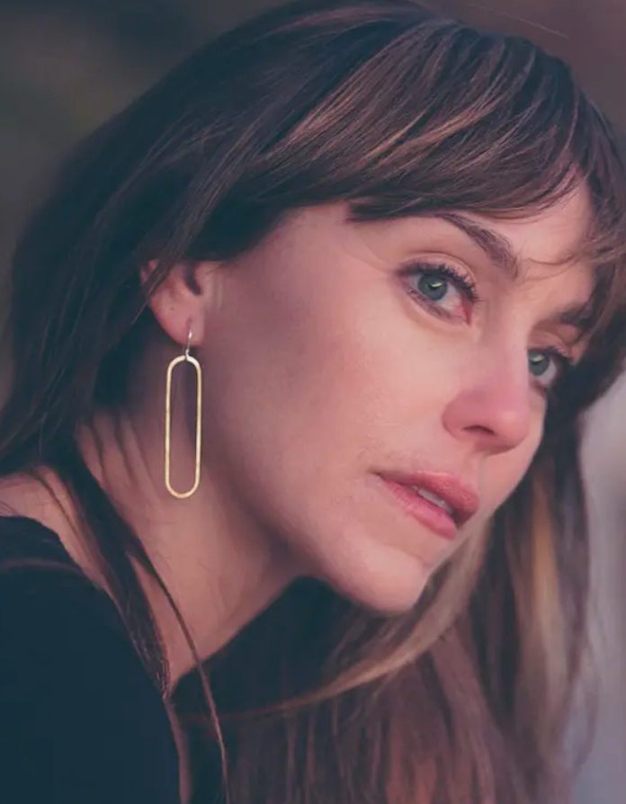 •GEO THREADER• mixed metal dangle earrings