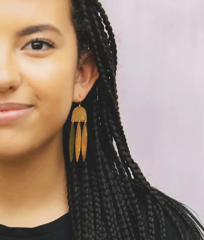•SALACIA•  gold dangle earrings