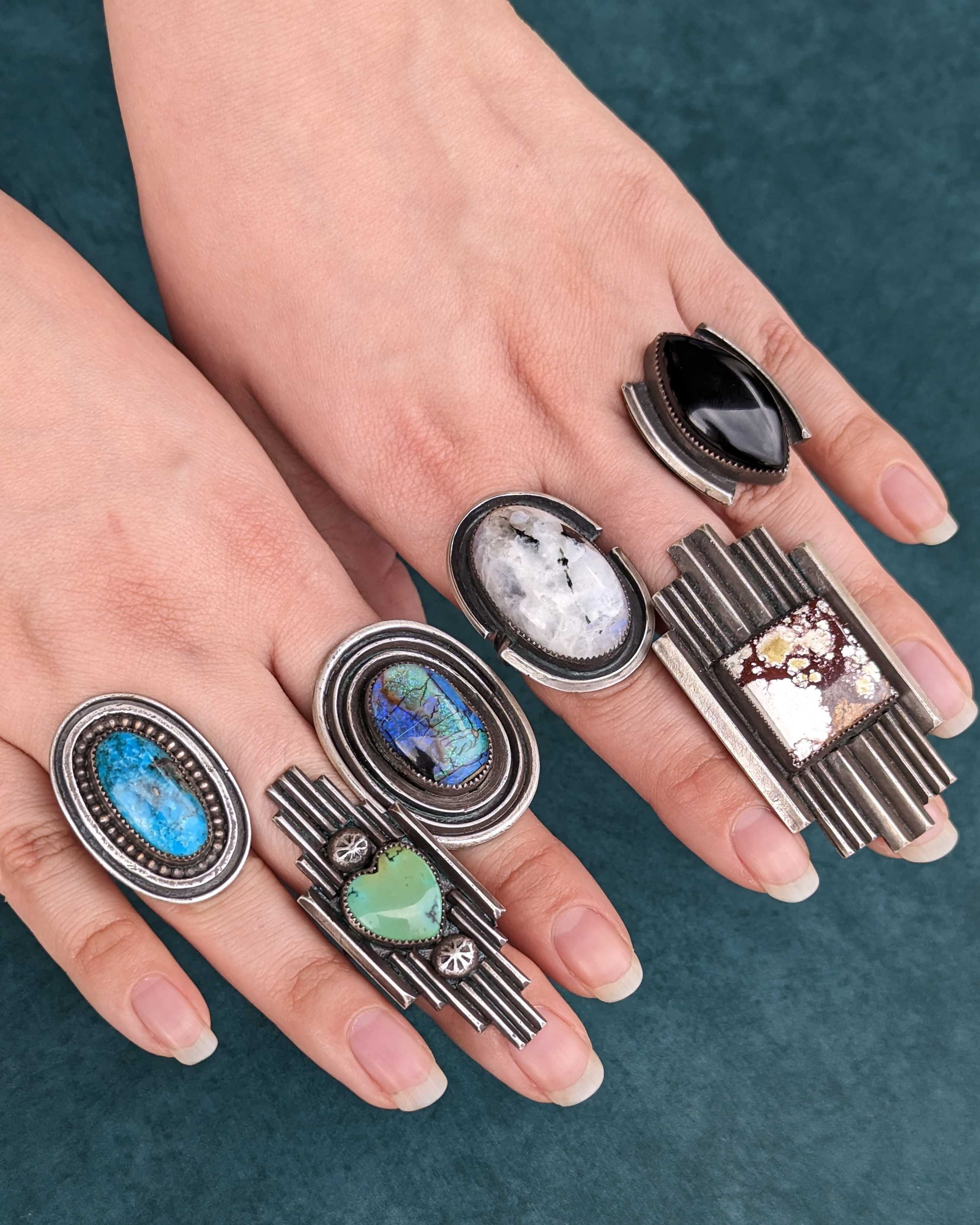 • HEART DECO • turquoise + silver ring