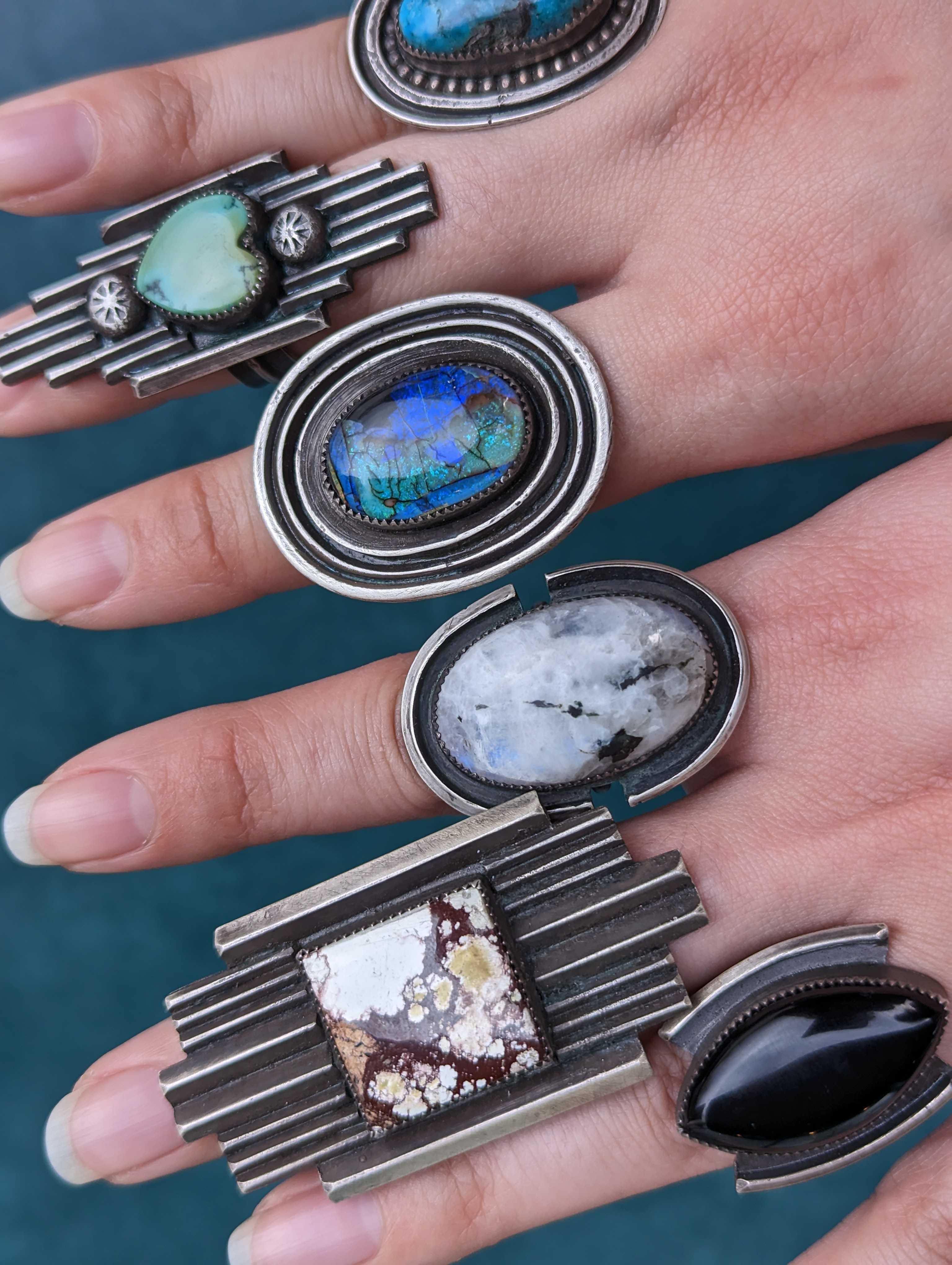 • SPARTAN • rainbow moonstone + silver ring