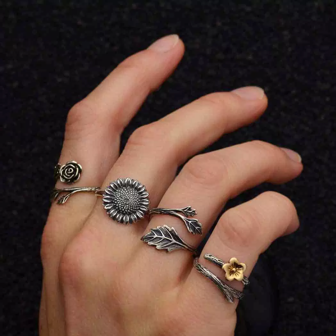 •ROSE WRAP• adjustable recycled silver ring