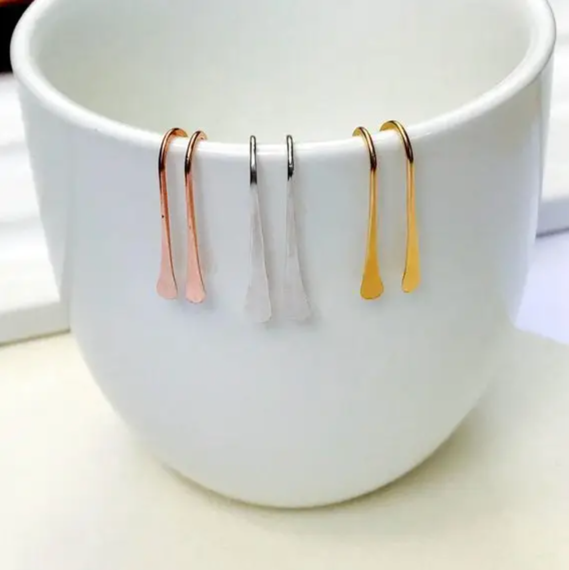 • SIMPLE THREADER • sterling silver earrings