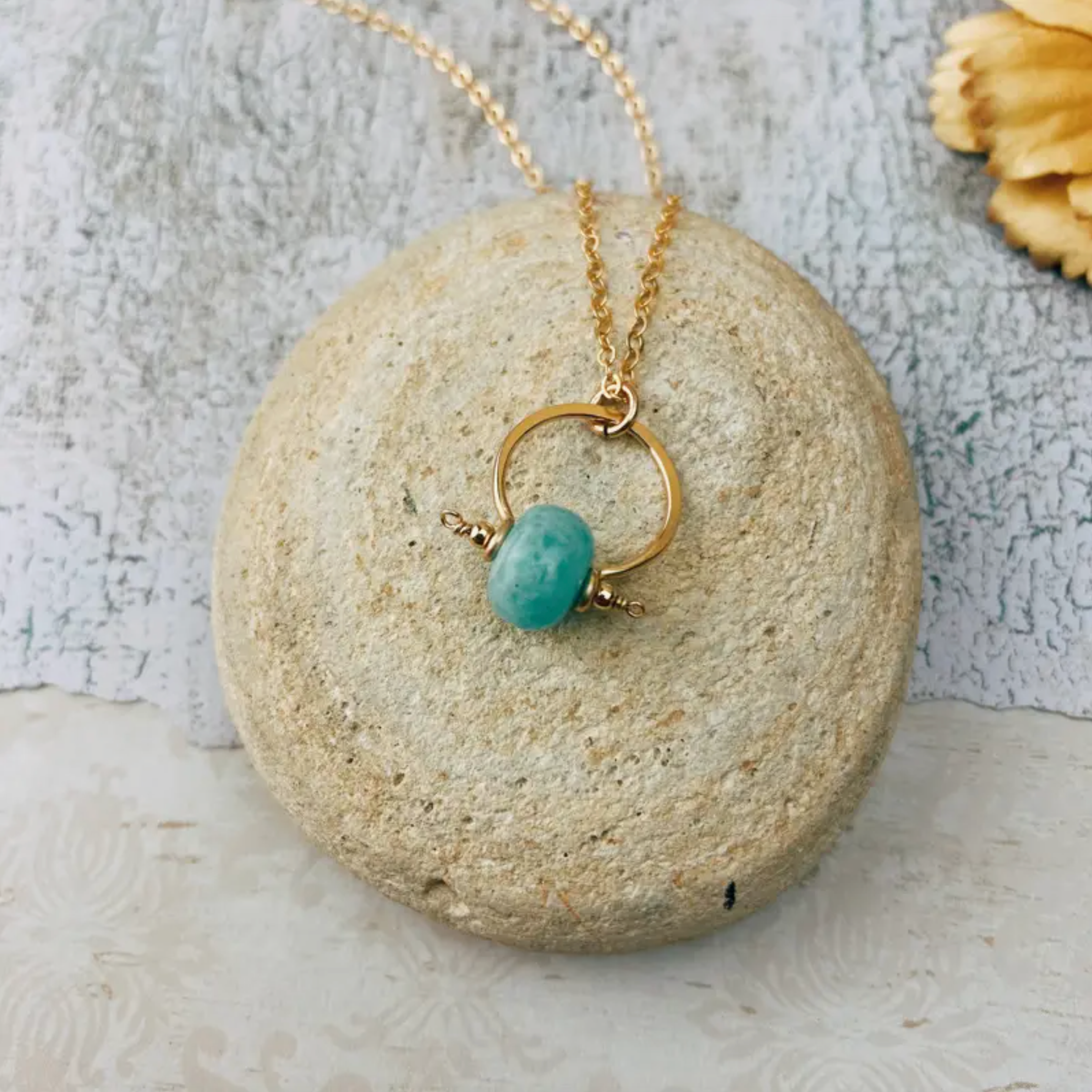 •FRAME• amazonite + gold necklace